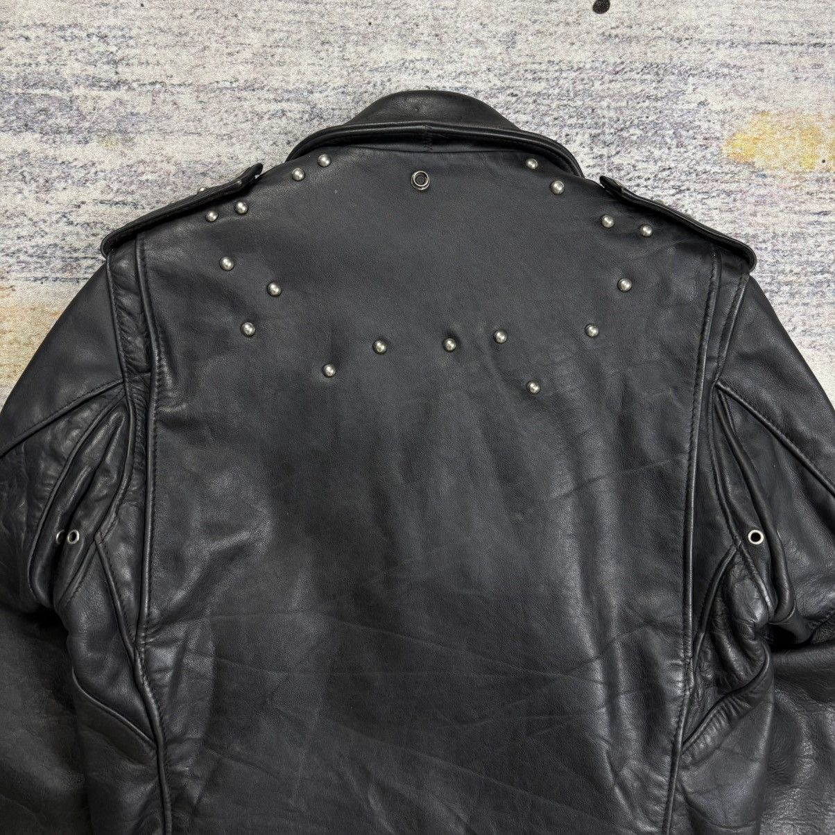Schott Vintage 90s Schott 618 double riders studded leather jacket Size US S / EU 44-46 / 1 - 7 Thumbnail