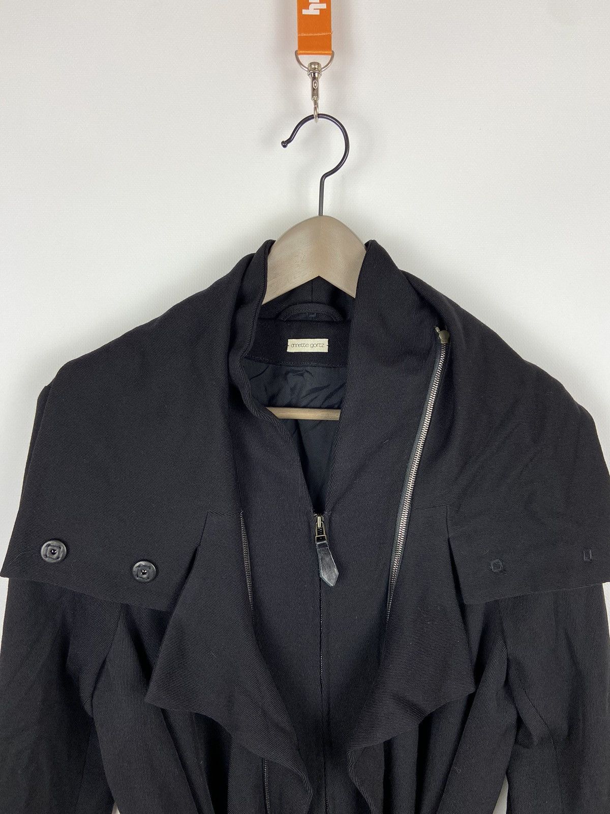 Annette Gortz × Designer Annette Gortz Asymmetrical Zip Black Women Wool Jacket Sz 40 Size S / US 4 / IT 40 - 3 Thumbnail