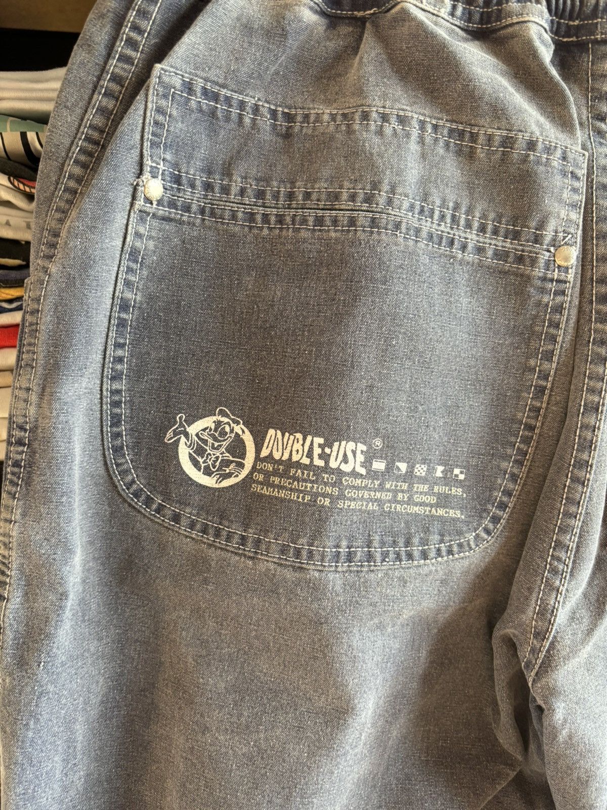 Disney × Mickey Mouse Disney Mickey Mouse Distressed Denim Workwear Rare Grey Size US 34 / EU 50 - 3 Thumbnail