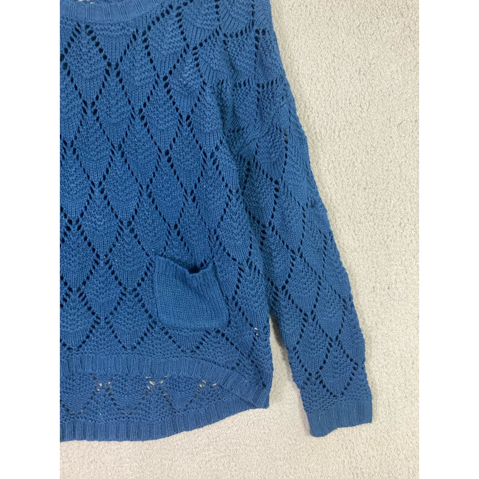 Other 89th & Madison Women's Blue Crochet Knit Sweater Size M Size M / US 6-8 / IT 42-44 - 7 Thumbnail