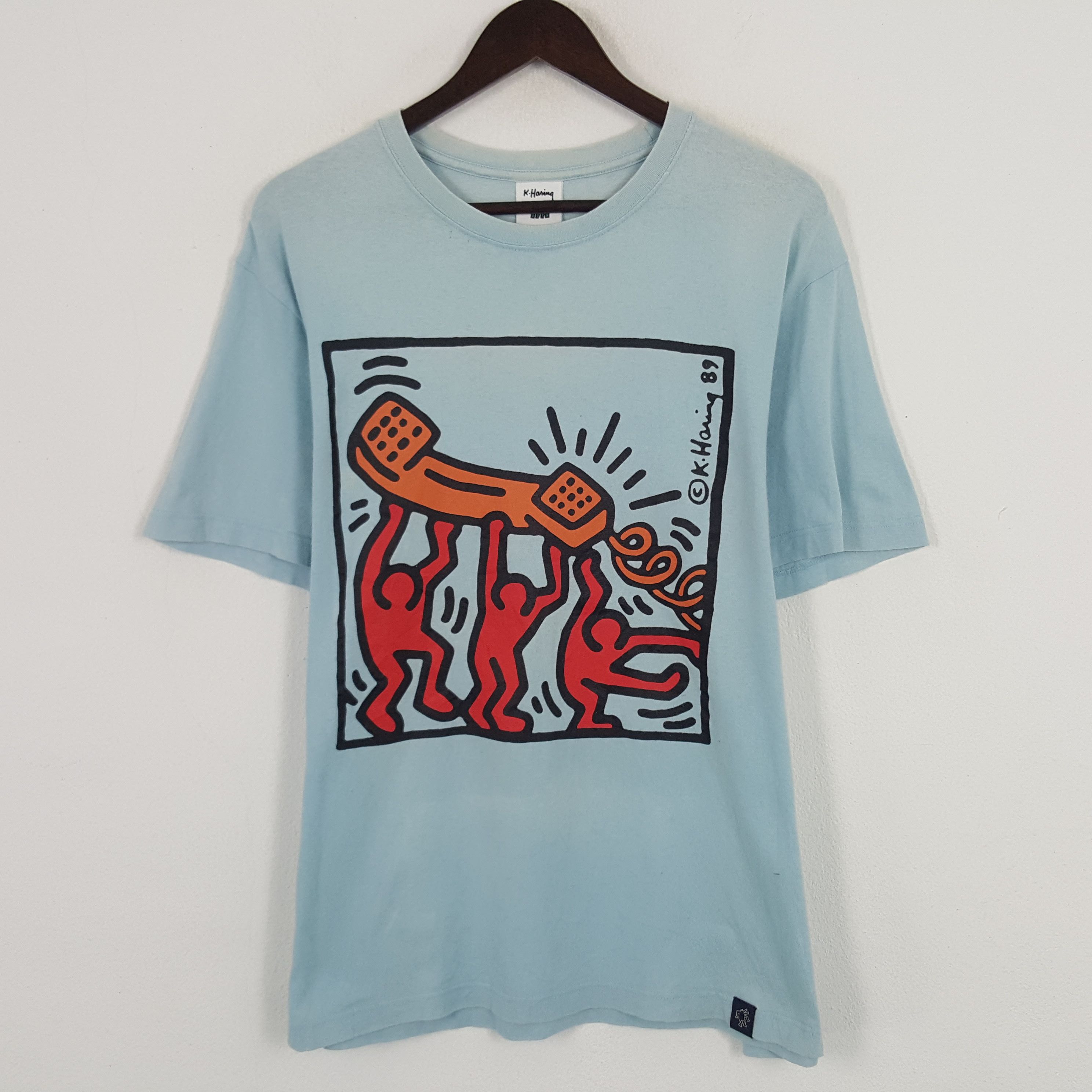 Japanese Brand × Keith Haring × Vintage Vintage Keith Haring Calling Tshirt Size US L / EU 52-54 / 3 - 1 Thumbnail