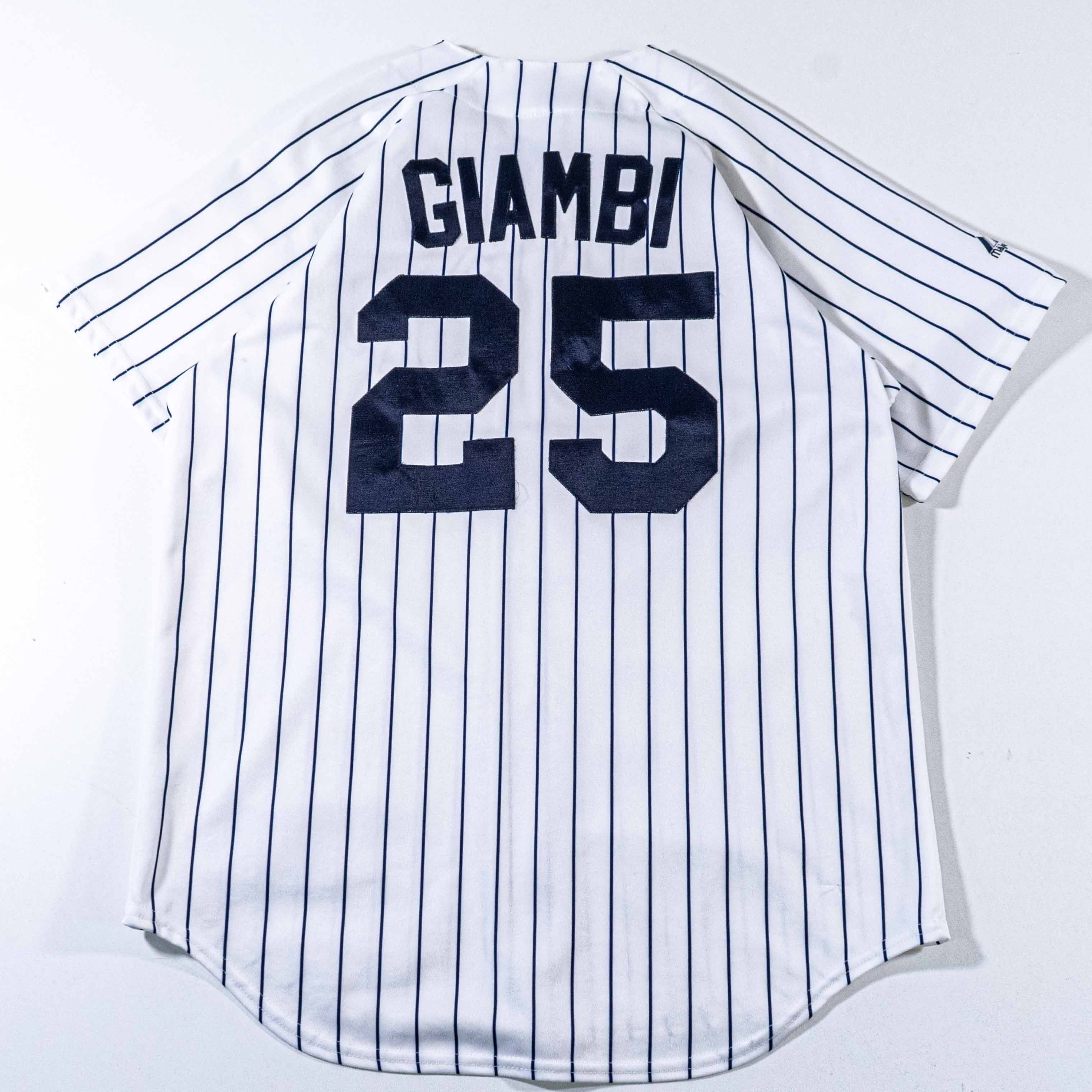 New York Yankees Jason Giambi Majestic Jersey Pinstripe MLB