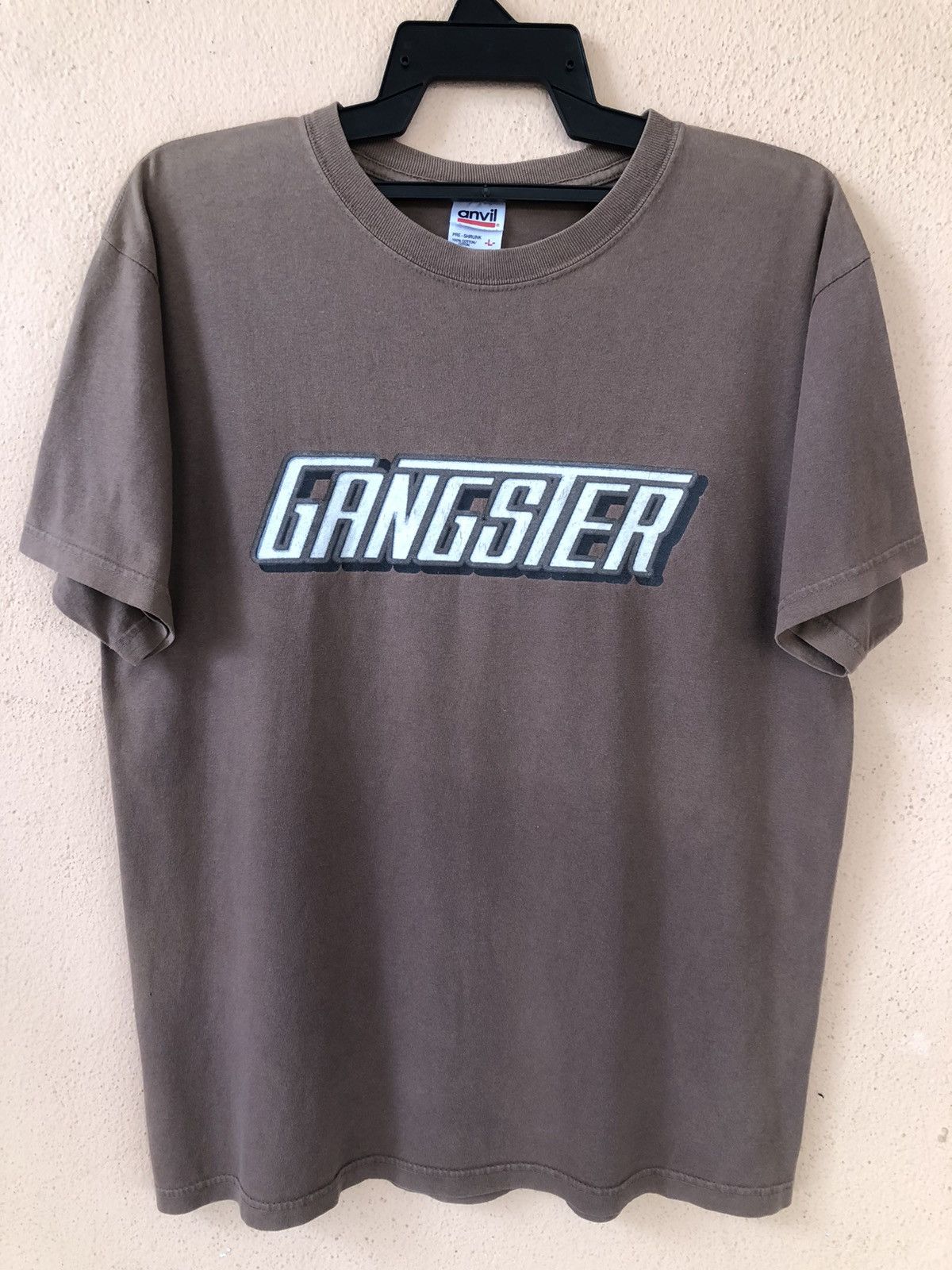 Vintage Vintage GANGSTER No Rock No Life Brown Tee Size US L / EU 52-54 / 3 - 2 Thumbnail