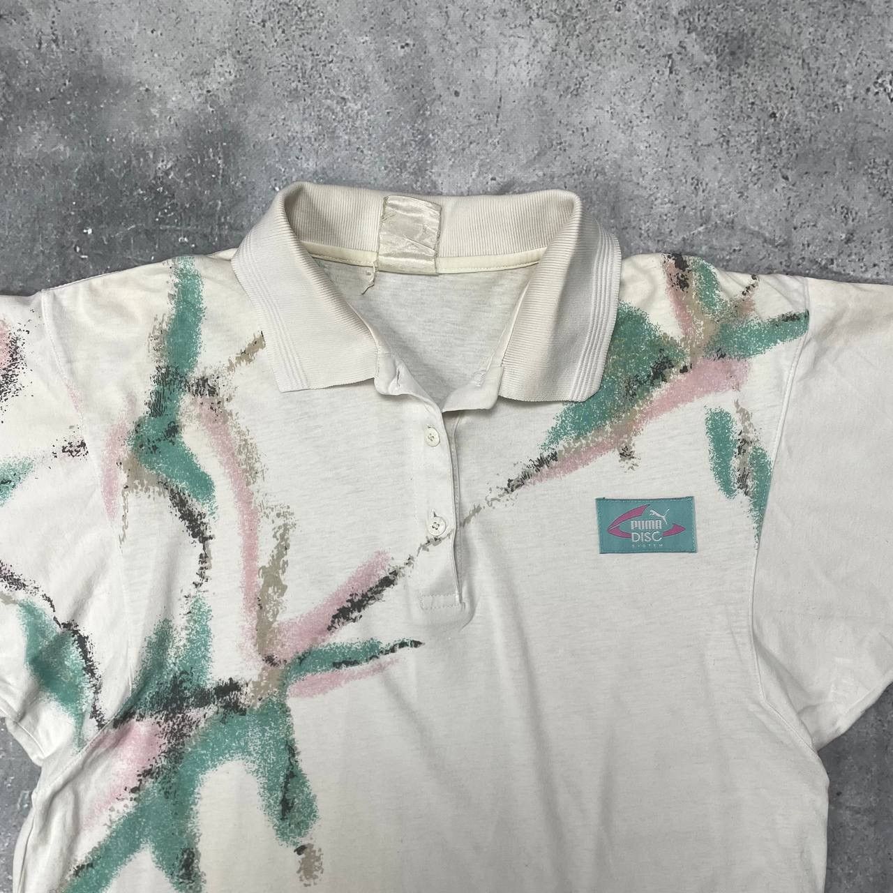 Puma Vintage 90s Puma Disc System Retro Polo Shirt White Size M Size US M / EU 48-50 / 2 - 3 Thumbnail