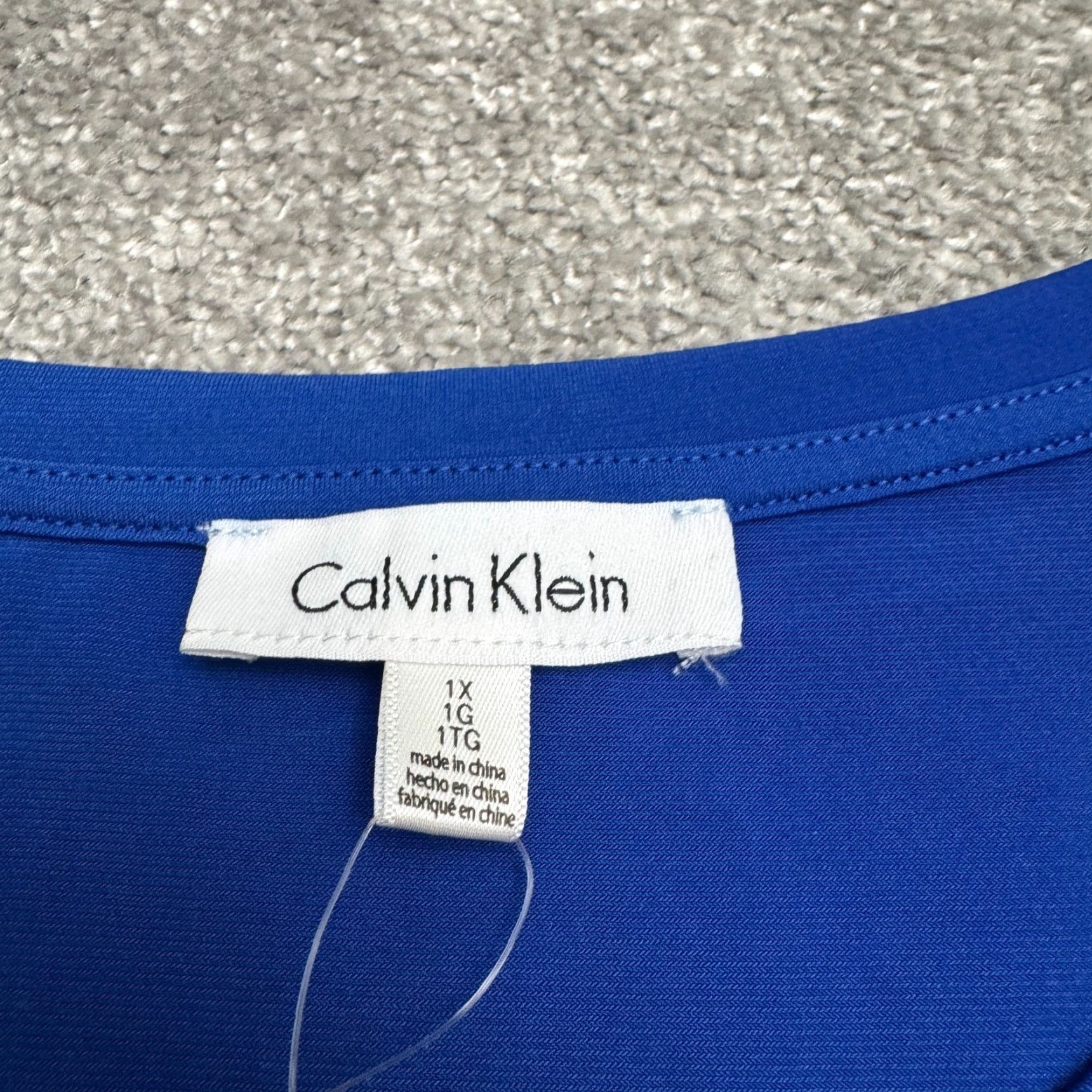 Calvin Klein Calvin Klein Collection Blouse Womens Plus 1X Royal Blue Long Sleeve Tunic Shirt NWT Size XL / US 12-14 / IT 48-50 - 5 Thumbnail