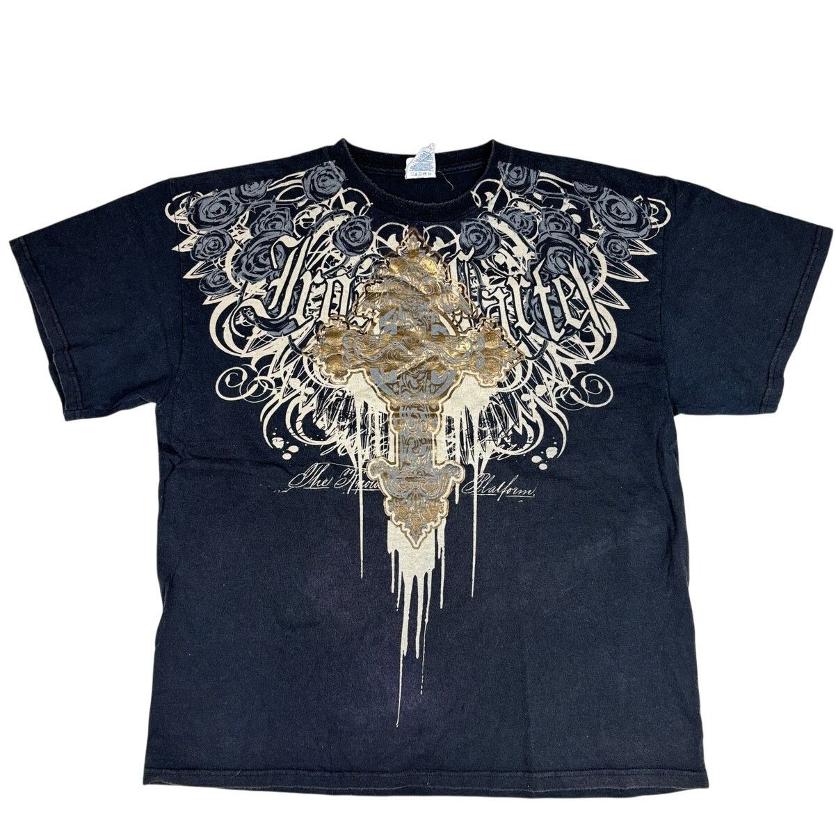Delta Crazy vintage Y2K Affliction Gold Cross AOP baggy Size L Size US L / EU 52-54 / 3 - 1 Thumbnail