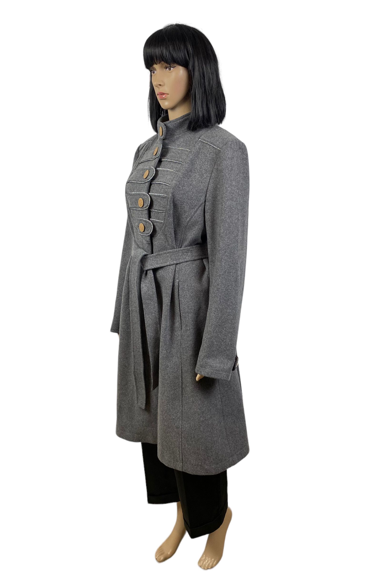 Designer Stella Nova Wool-Cashmere Belted Coat size 42 Size M / US 6-8 / IT 42-44 - 4 Thumbnail