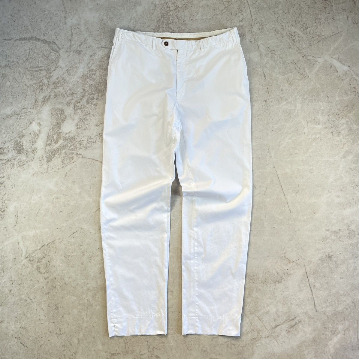 Canali × Designer Canali Oldmoney White Stretch Baggy Trousers Size US 37 - 1 Thumbnail