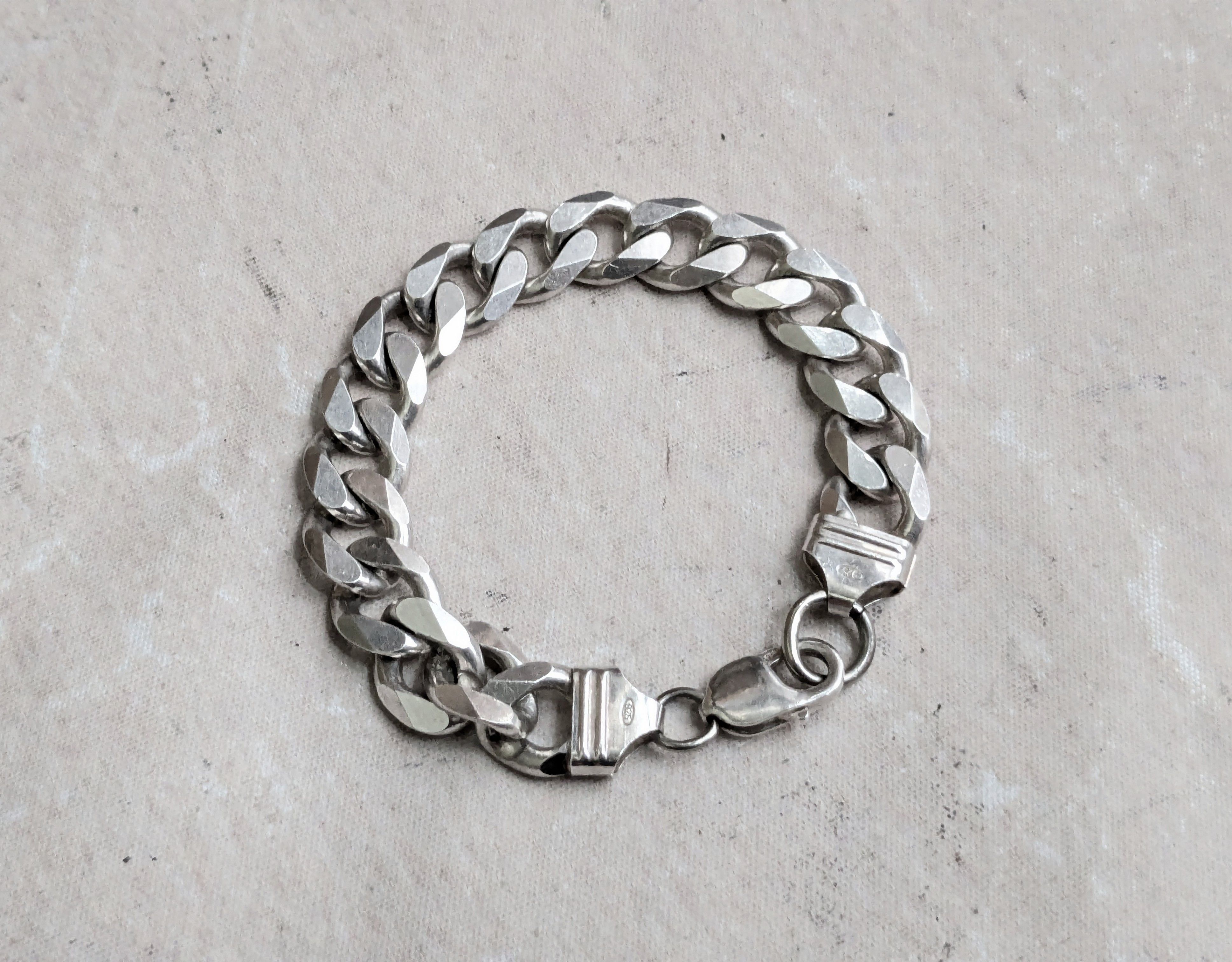 Jewelry Vintage Sterling Silver Bracelet Cuban Link Chain 8.5 Size ONE SIZE - 2 Thumbnail