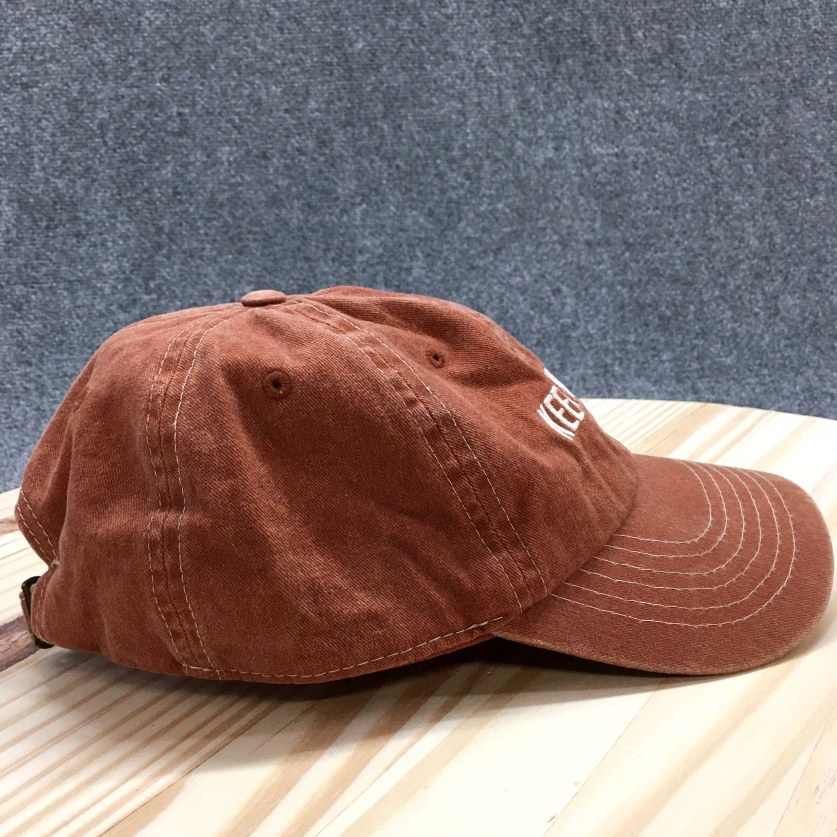 Logo 7 Keep It Happy Baseball Hat Womens Brown One Size Embroidered Logo Curved Brim Size ONE SIZE - 4 Thumbnail