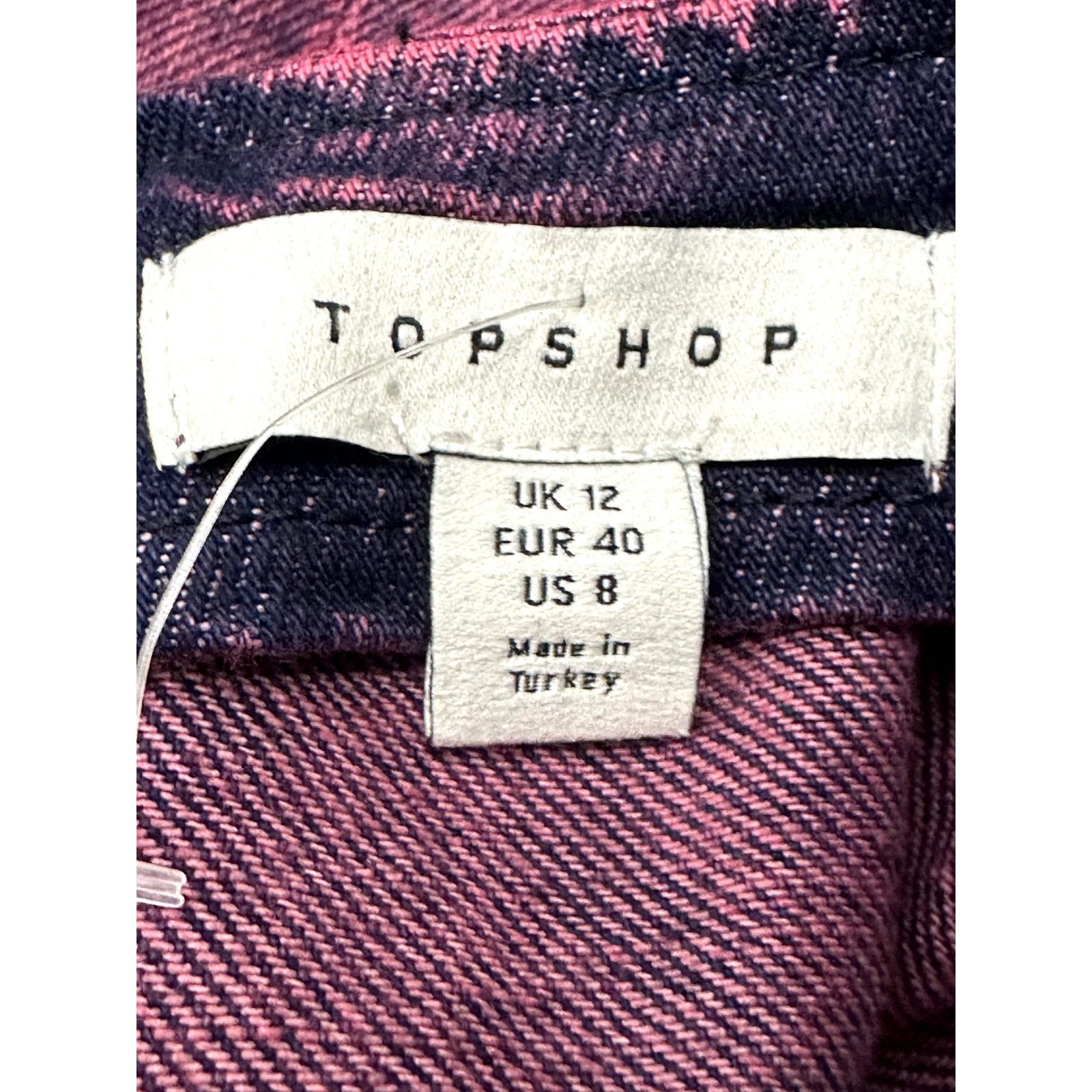 Topshop Topshop Mini Denim Dress Over Dye Square Neckline Pink W 8 Size M / US 6-8 / IT 42-44 - 8 Thumbnail
