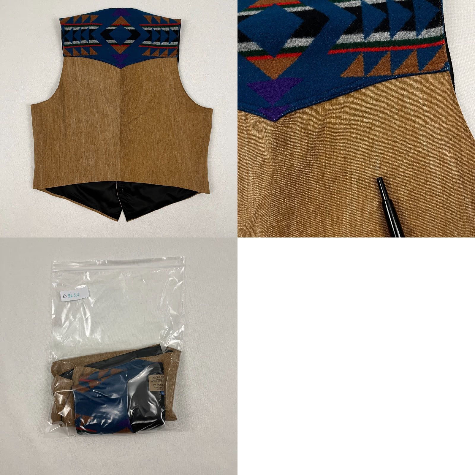 Pendleton VINTAGE Pendleton Vest Adult 44 Brown Blue Southwestern Aztec Wool High Grade USA Vest Mens Medium? Size US S / EU 44-46 / 1 - 8 Thumbnail