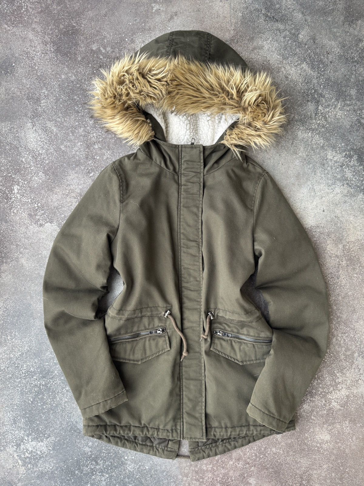 20471120 2000’s Aesthetic Vintage Y2K Faux Fur Hooded Long Jacket Size S / US 4 / IT 40 - 1 Thumbnail