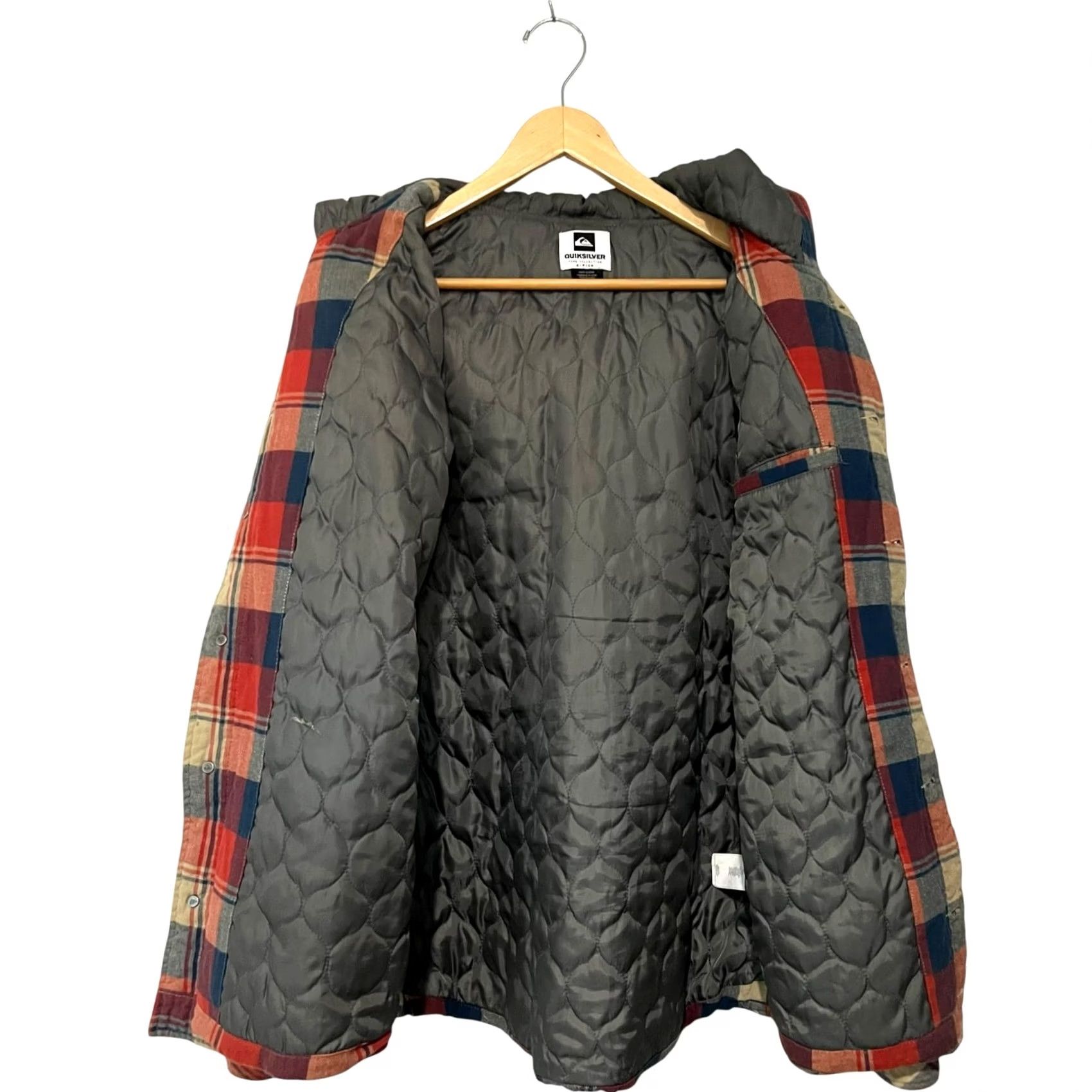 Quiksilver Quicksilver Plaid Flannel Hoodie Jacket Cotton Quilted Liner Skate Mens Size S Size US S / EU 44-46 / 1 - 2 Thumbnail