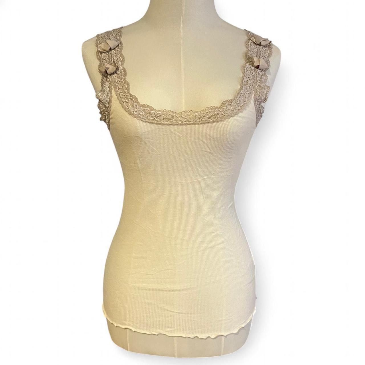 Jil Stuart Vintage cream and gold Jill Stuart lace cami tank top Size S / US 4 / IT 40 - 1 Thumbnail