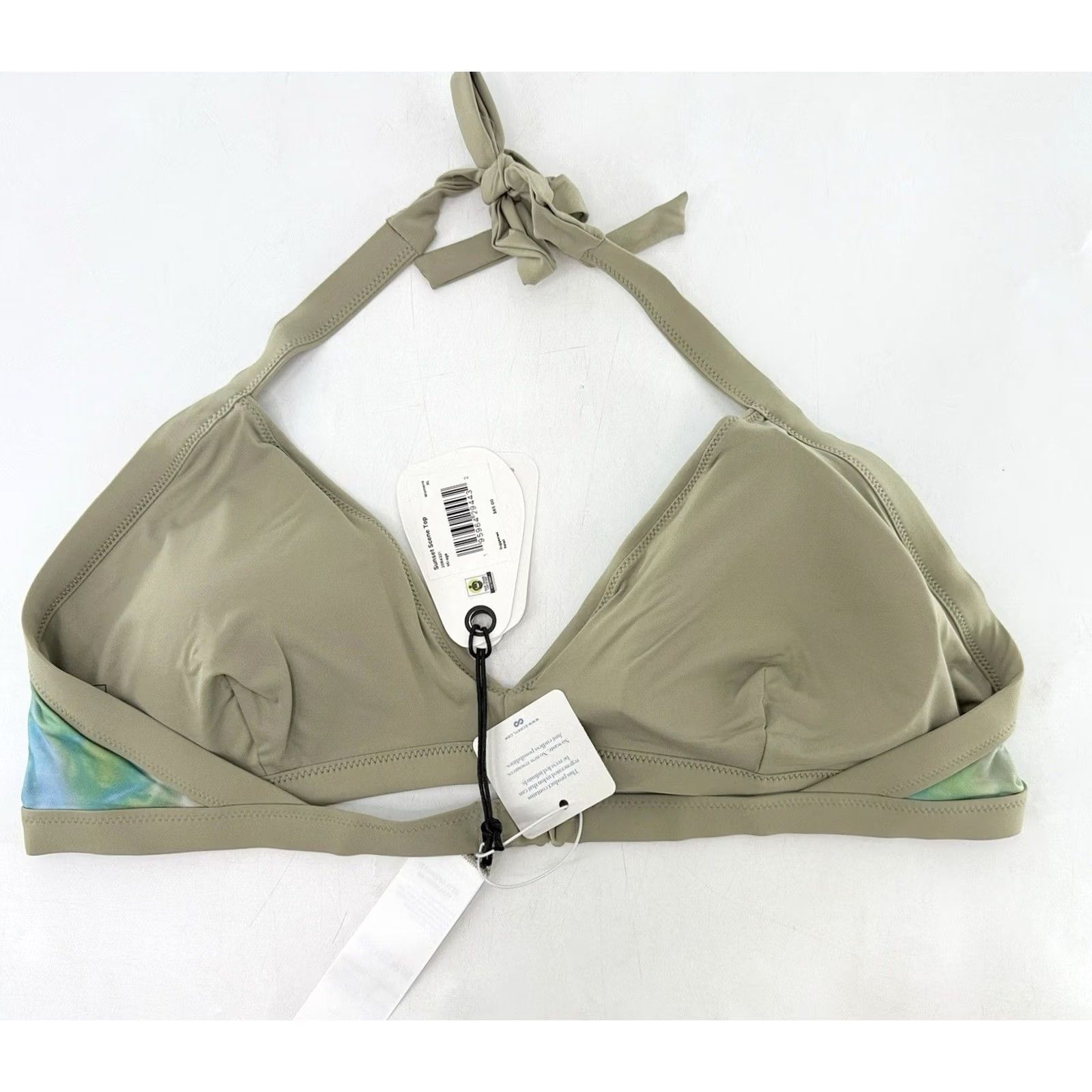 Prana prAna Women’s Sunset Scene Swim Top Mirage XL Green Halter Adjustable Padded Beach VNWT Size XL / US 12-14 / IT 48-50 - 3 Thumbnail