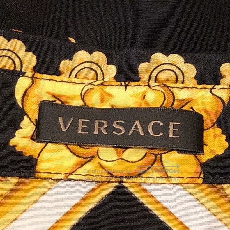 Versace Black gold baroque silk shirt