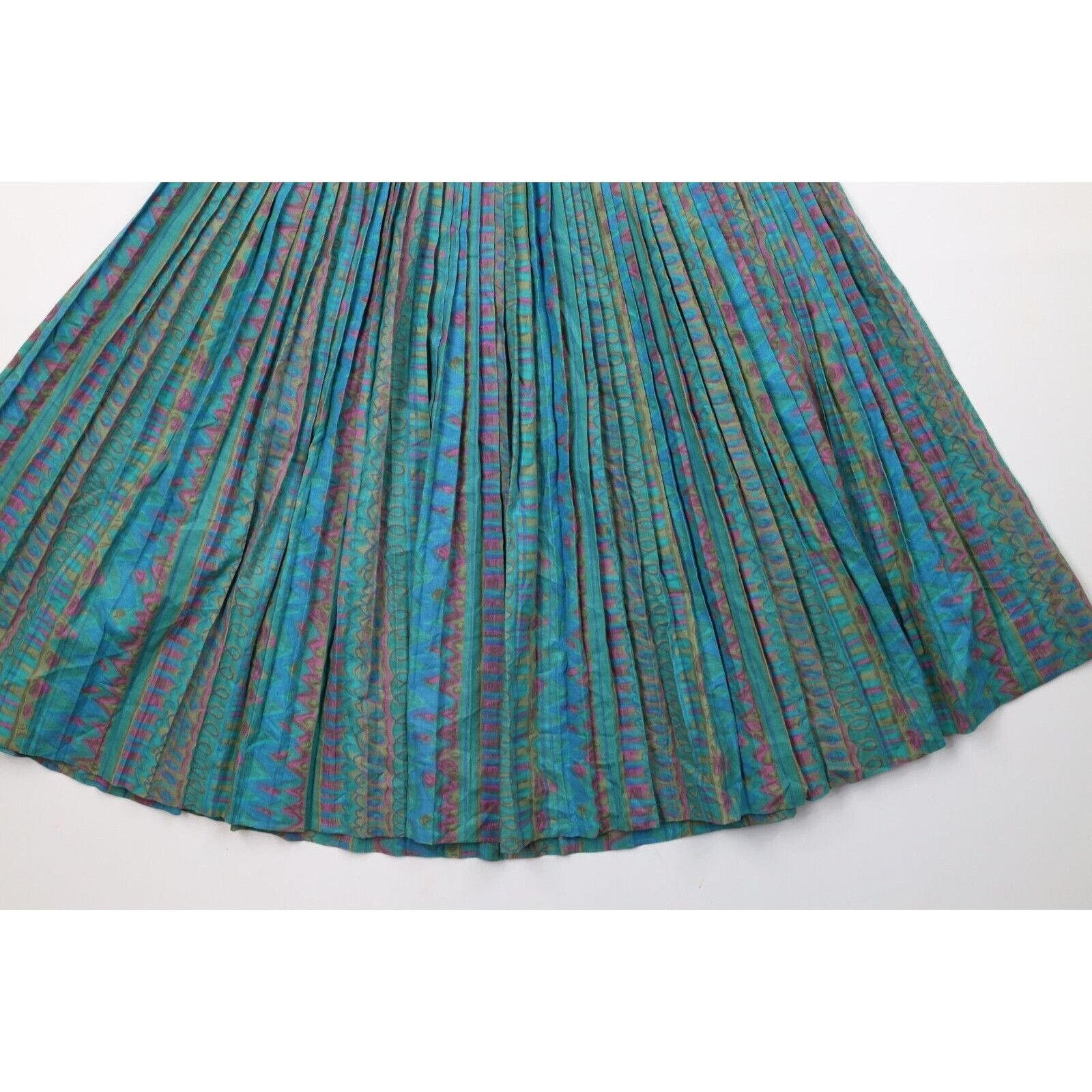 Vintage Vintage 60s 70s Streetwear Rainbow Abstract Pleated Skirt Size 26" / US 2 / IT 38 - 4 Thumbnail