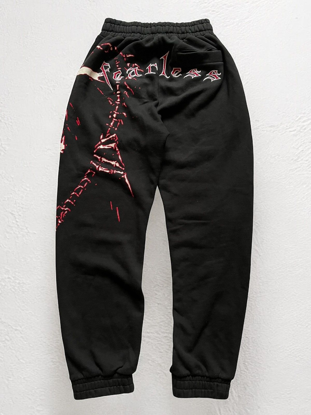 Band Tees × Designer FEARLESS SKULL HEAVY COTTON SWEATPANTS SKELETON PANTS Size US 34 / EU 50 - 2 Thumbnail