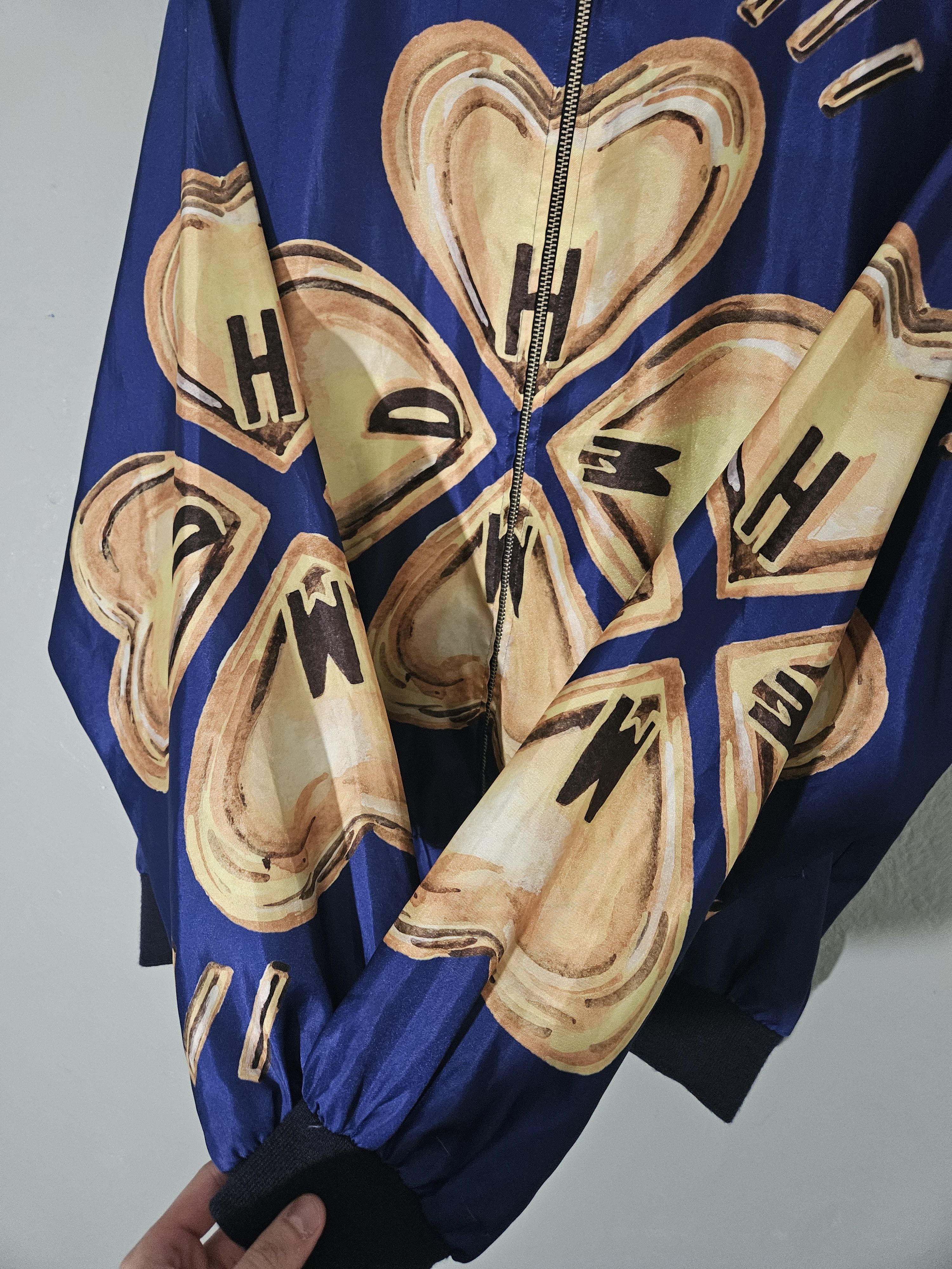 Human Made Blue & Gold Four Leaf Clover Hearts Bomber Jacket Size US M / EU 48-50 / 2 - 4 Thumbnail
