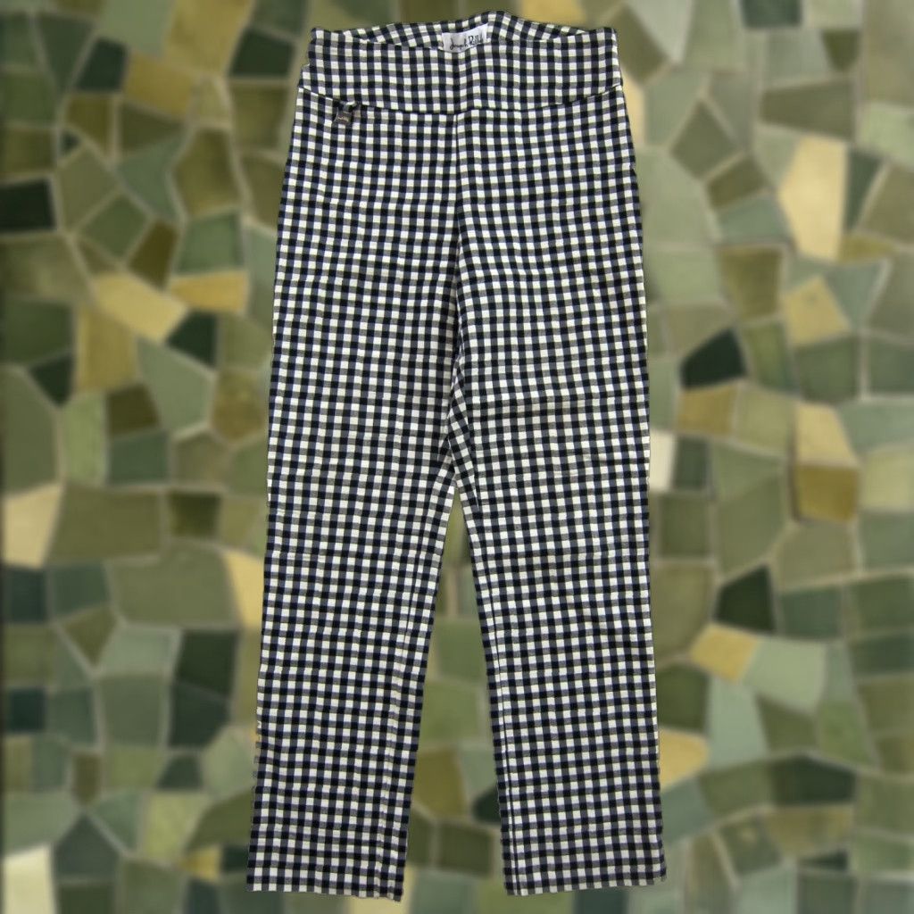 Joseph Ribkoff Joseph Ribkoff Stretch Straight Leg Pants Women 8 Black White Plaid Checked Size 30" / US 8 / IT 44 - 1 Thumbnail