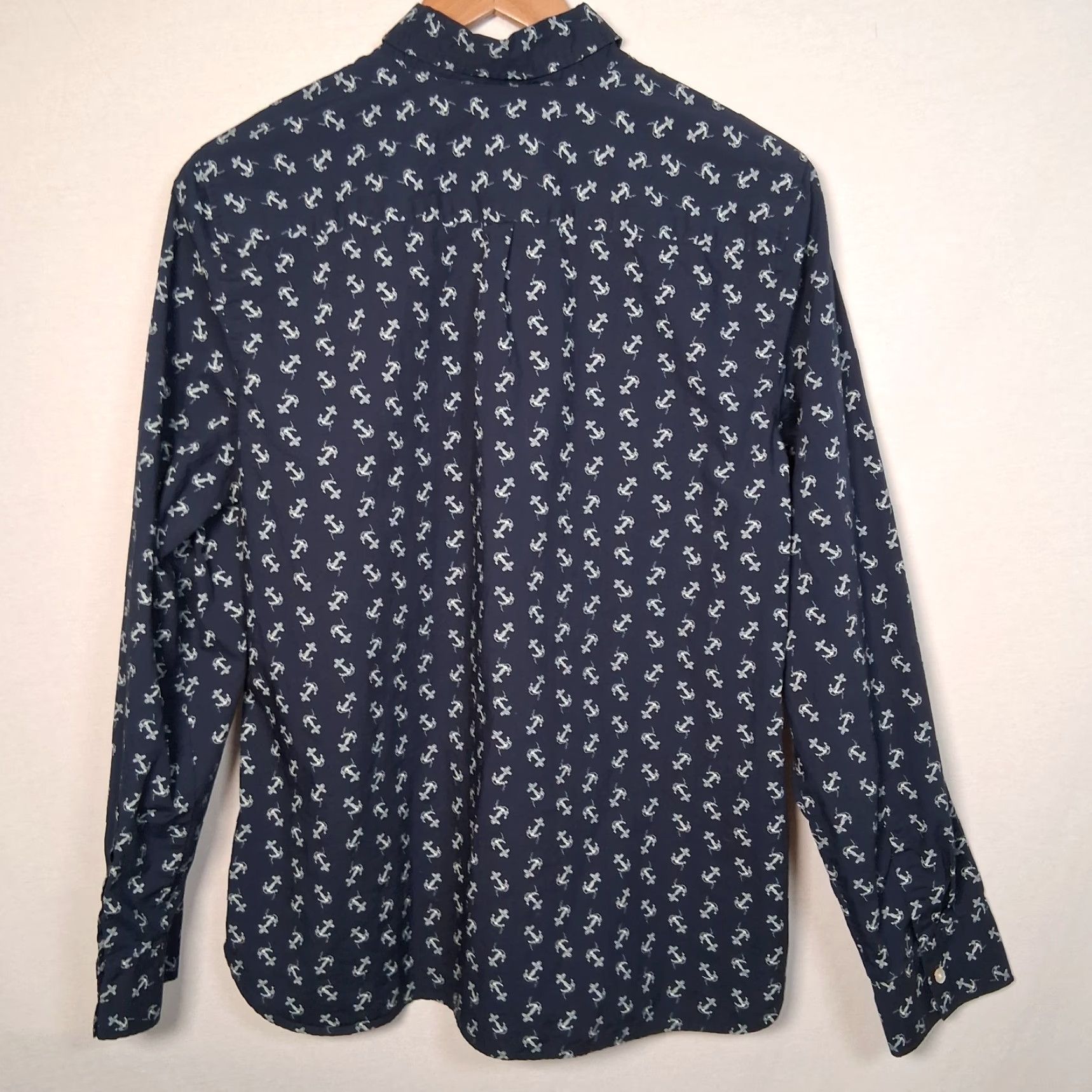 Talbots Talbots Blouse Women 14 Blue Nautical Anchor Sail Boat Long Sleeve Collar Button Cotton Woven Regular Women Size XL / US 12-14 / IT 48-50 - 2 Thumbnail