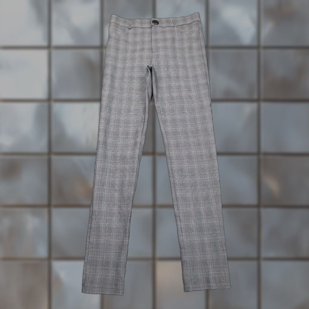 Zara Zara Pants Womens Large Black Gray Plaid Jegging Stretch Slimming Elastic Waist Classic Tapered Work Casual Formal Party/Cocktail Travel Wedding Size 36" / US 14 / IT 50 - 1 Thumbnail