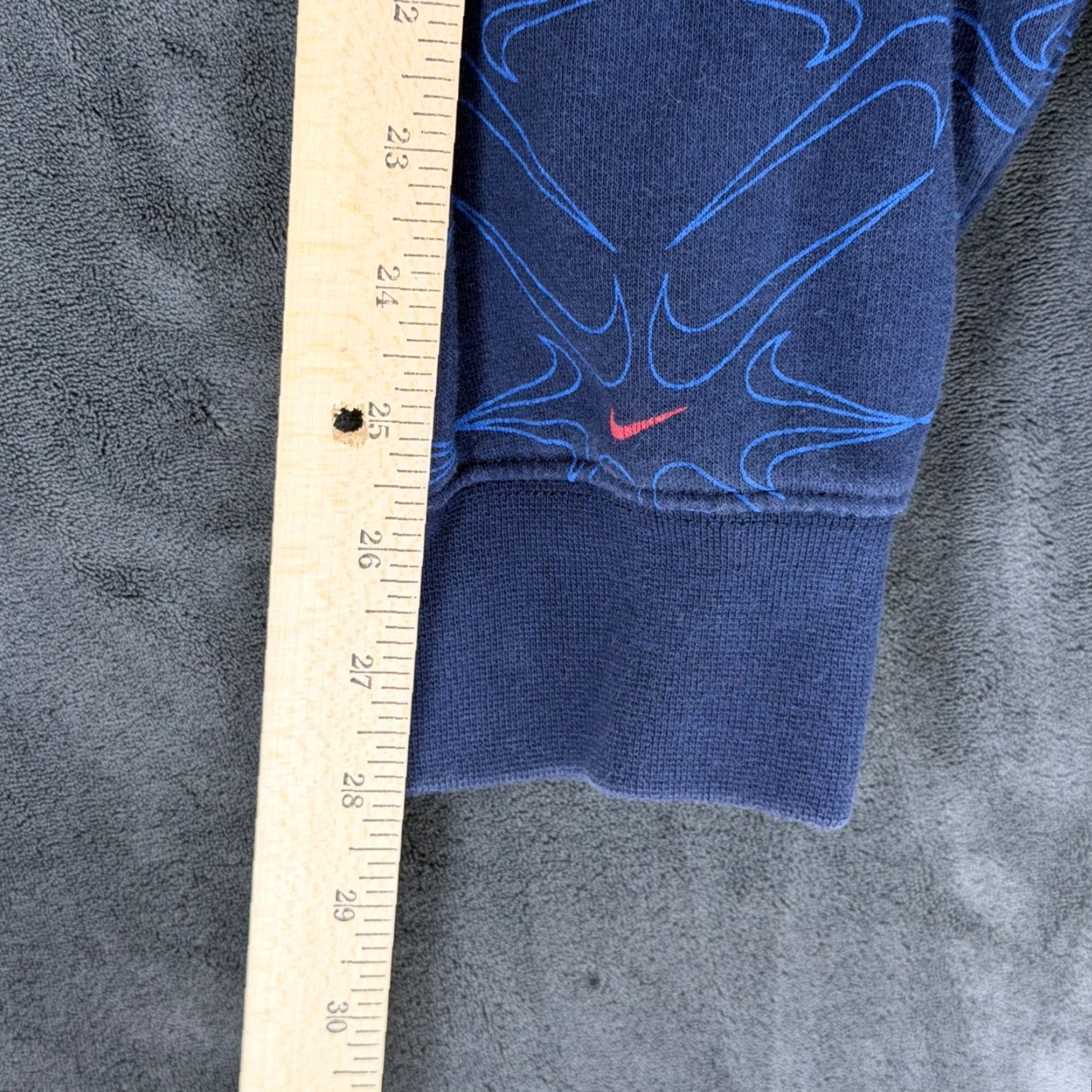 Nike Nike Mens XL Tall Navy Blue All Over Print Swoosh Fleece Hoodie DM7930-451 Size US XL / EU 56 / 4 - 5 Thumbnail