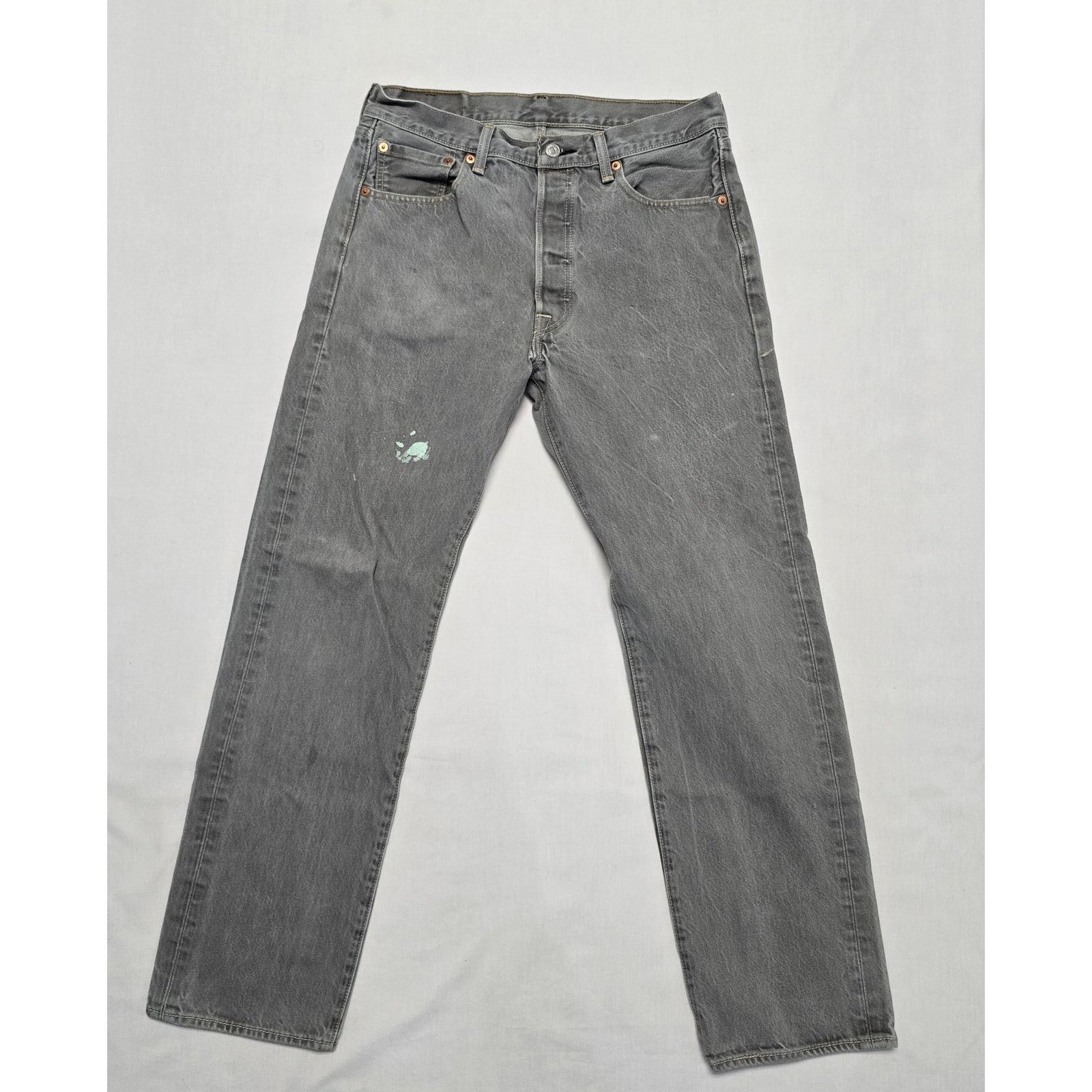 Levi's Levi's 501 Men's Gray Jeans 34x34 Distressed Vintage Style Size US 34 / EU 50 - 6 Thumbnail