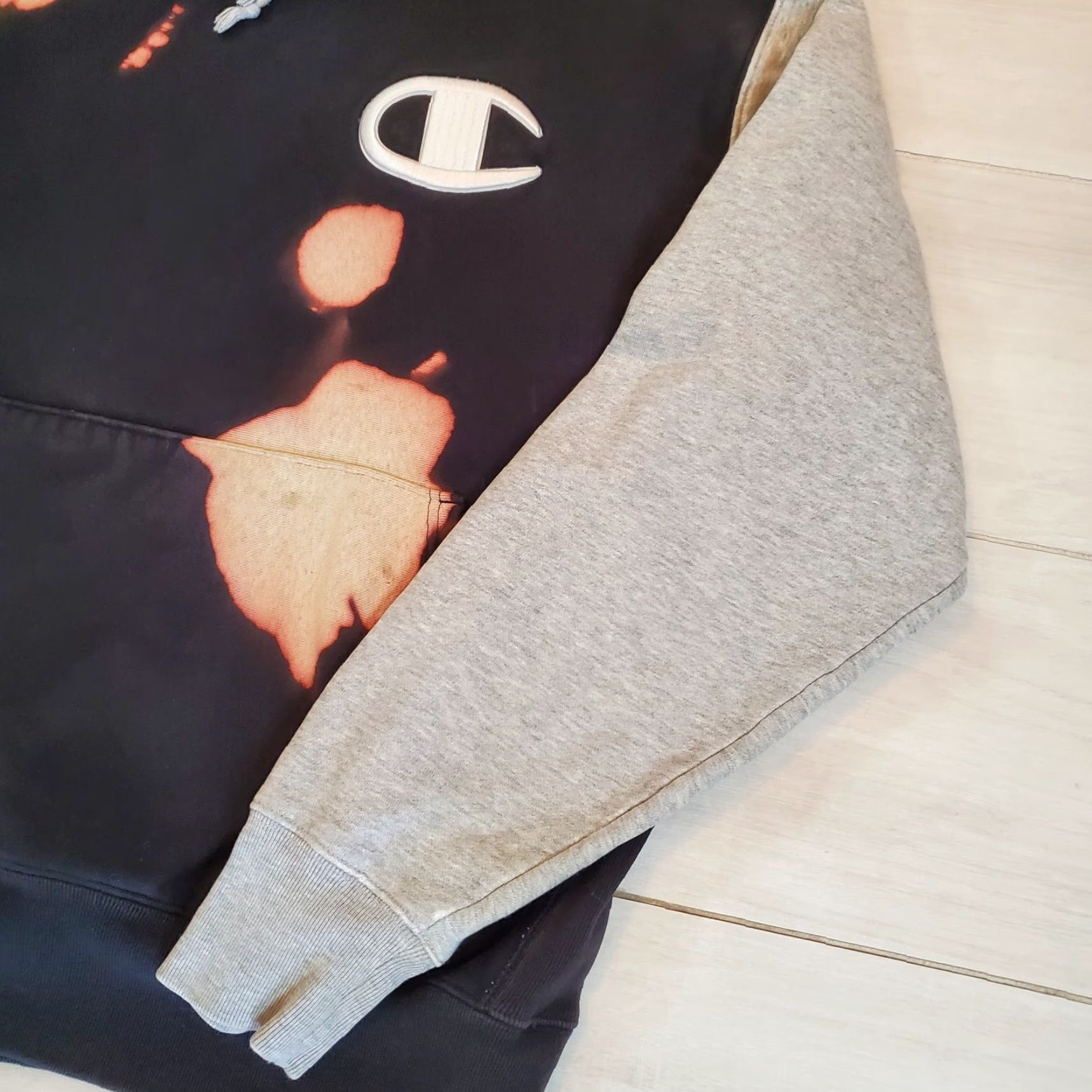 Champion Champion Hoodie Men L Black White Gray Colorblock Embroidered Reverse Weave Geometric Multicolor Crew Neck Fleece Pocket Regular Size Size US L / EU 52-54 / 3 - 3 Thumbnail