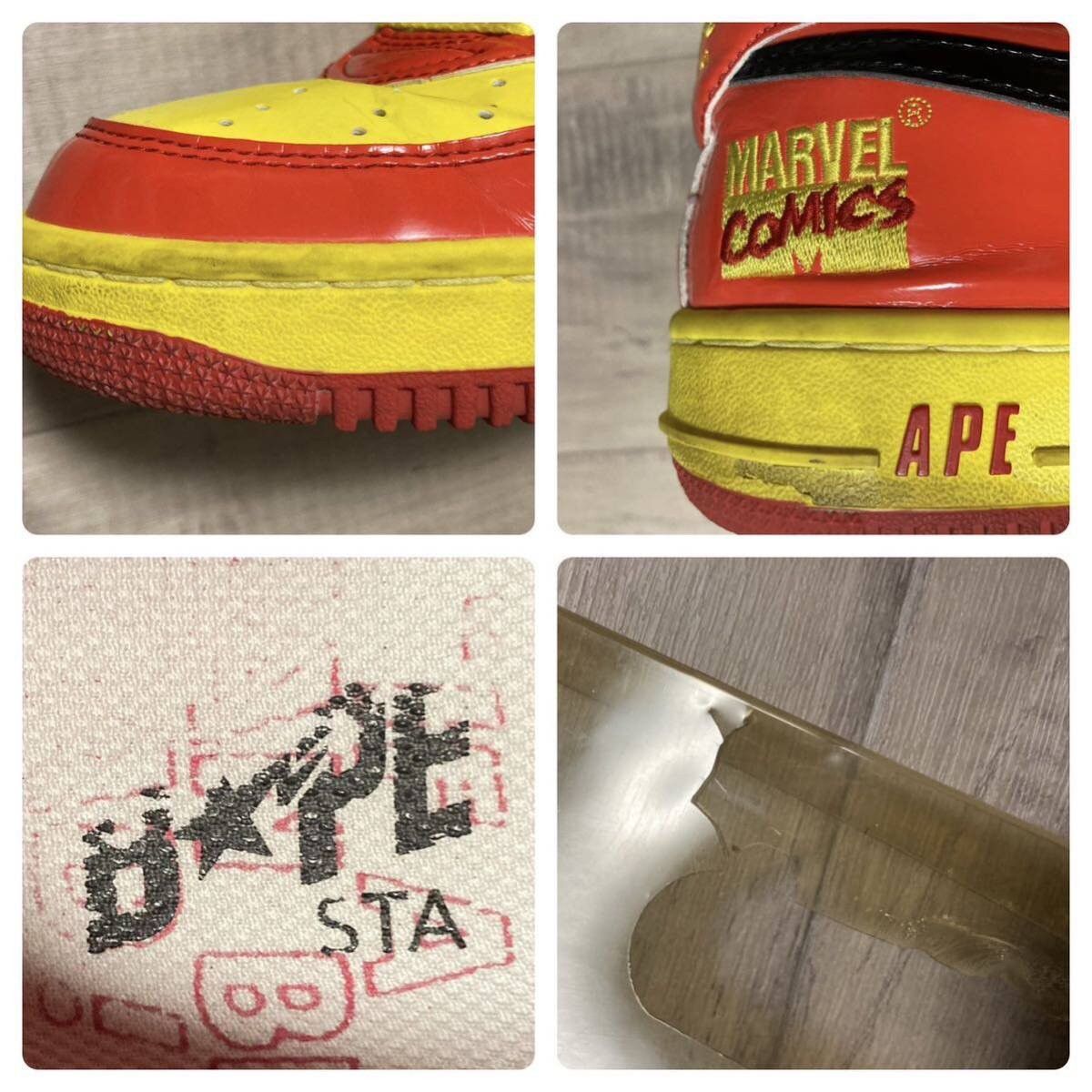 Bape × Marvel Comics × Nigo BAPE × MARVEL COMICS IronMan BAPESTA patent leather sneakers Size US 10.5 / EU 43-44 - 8 Thumbnail