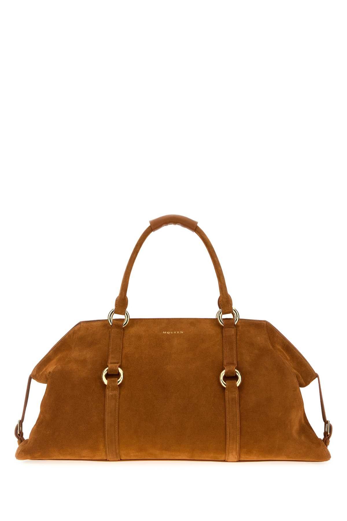 Alexander McQueen Caramel Suede Farringdon Maxi Handbag Size ONE SIZE - 1 Thumbnail