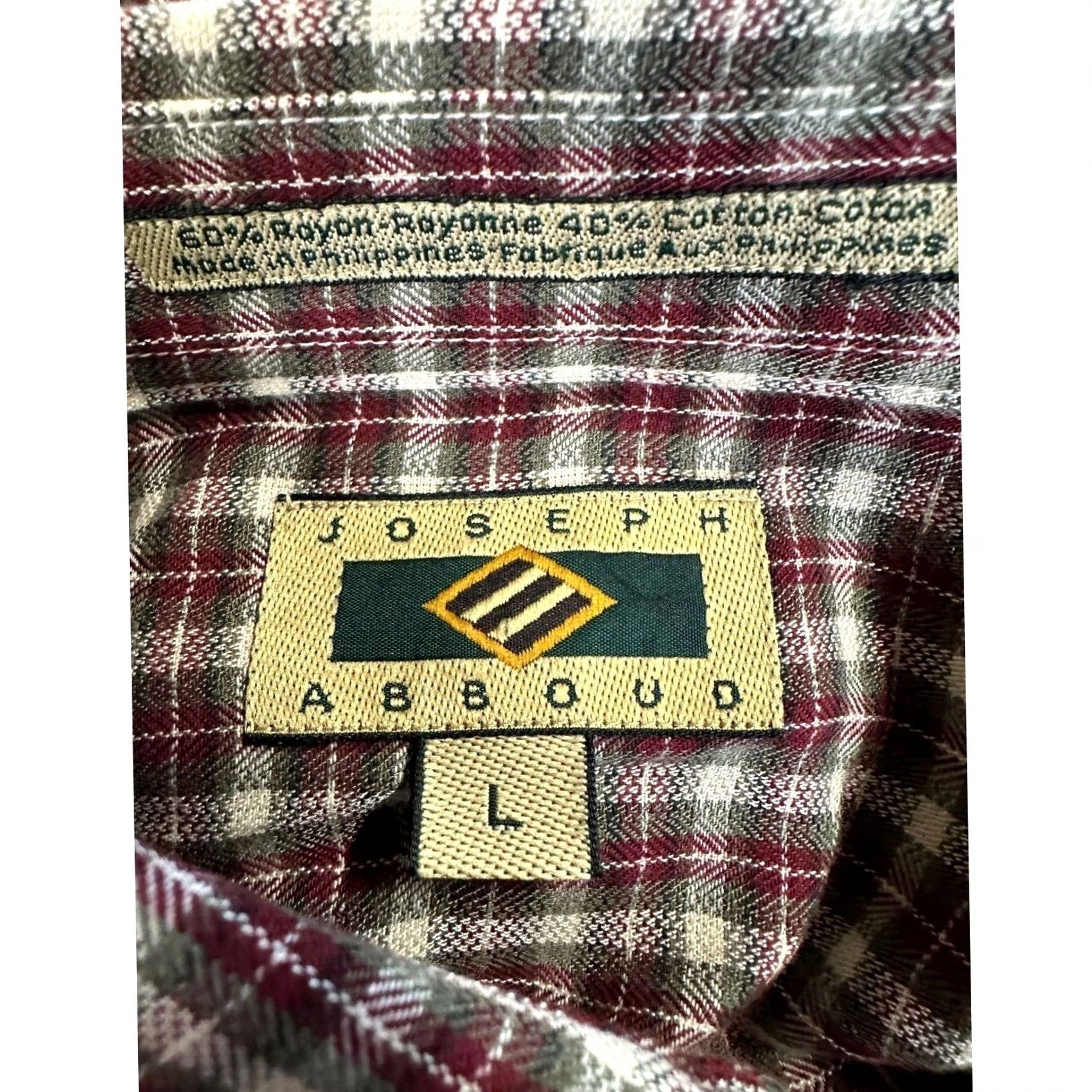 Joseph Abboud Joseph Abboud Mens Large Red Green Plaid Button Up Long Sleeve Pocket Shirt NEW Size US L / EU 52-54 / 3 - 5 Thumbnail