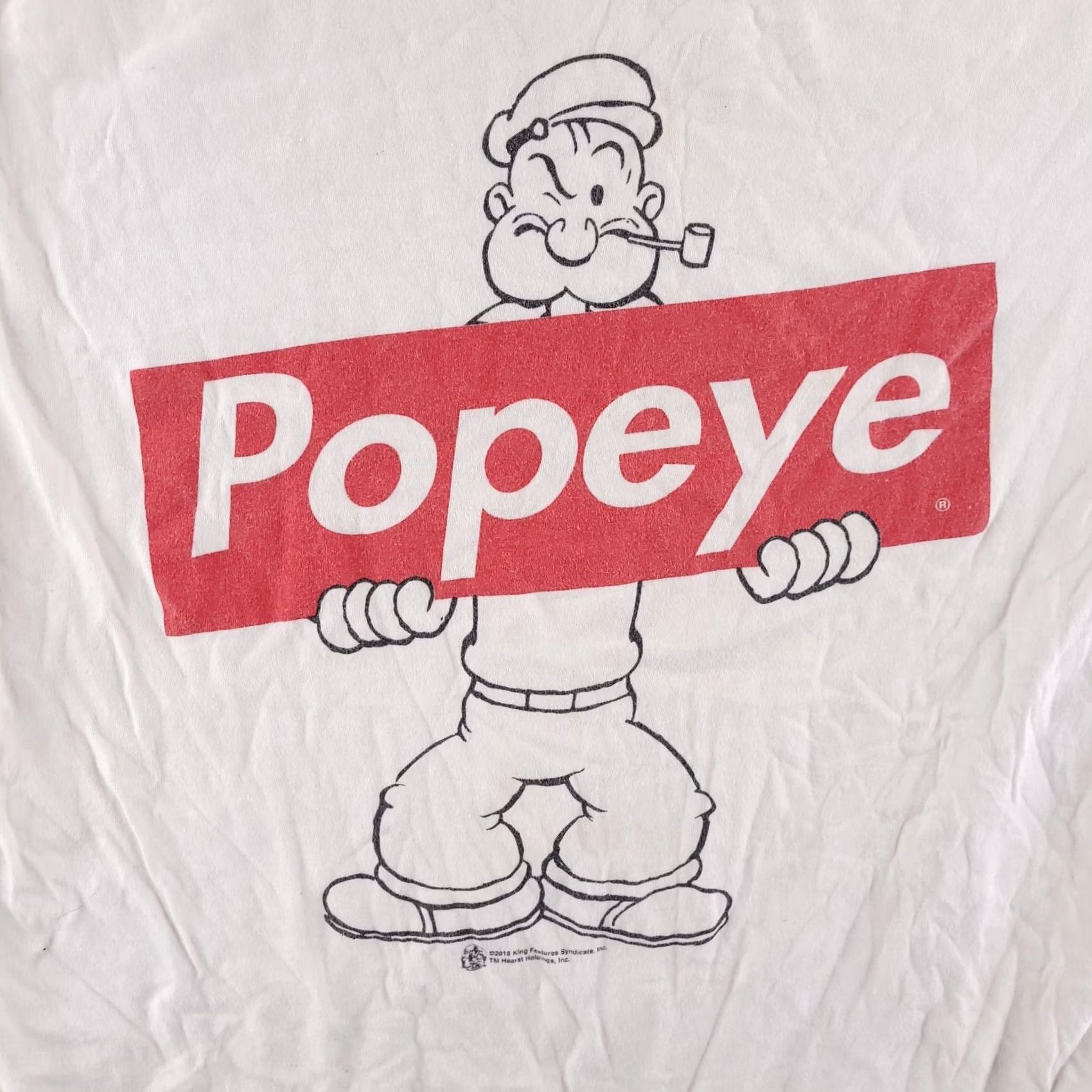 Gildan Popeye the Sailor Man Box Logo Shirt Mens Large Gildan White Short Sleeve Tee Size US L / EU 52-54 / 3 - 4 Thumbnail