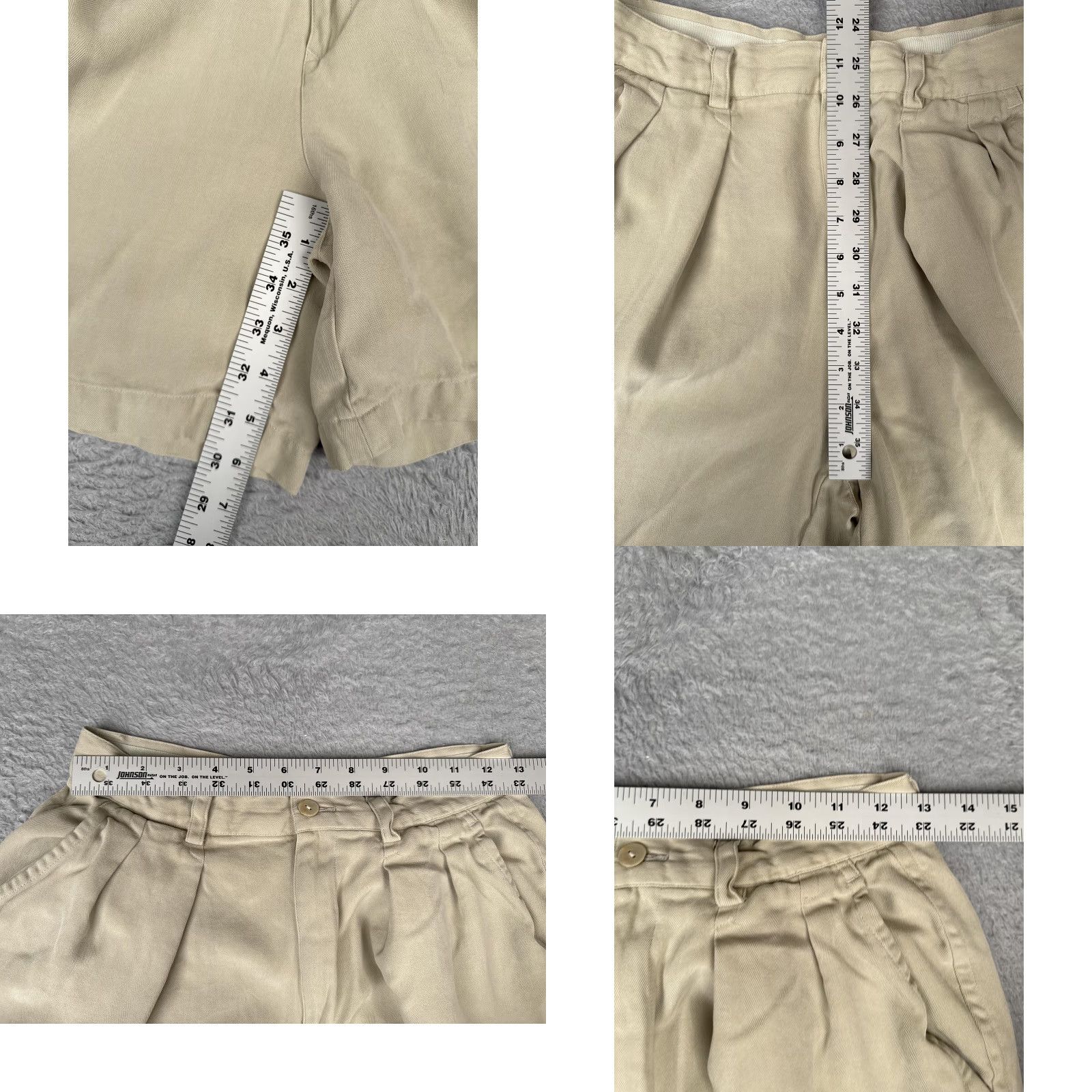 Tommy Bahama Tommy Bahama Shorts Women 8 Beige Silk Pleated Front Bermuda Casual Resort Herringbone Pockets 6 In Inseam High Rise Size 30" / US 8 / IT 44 - 8 Thumbnail