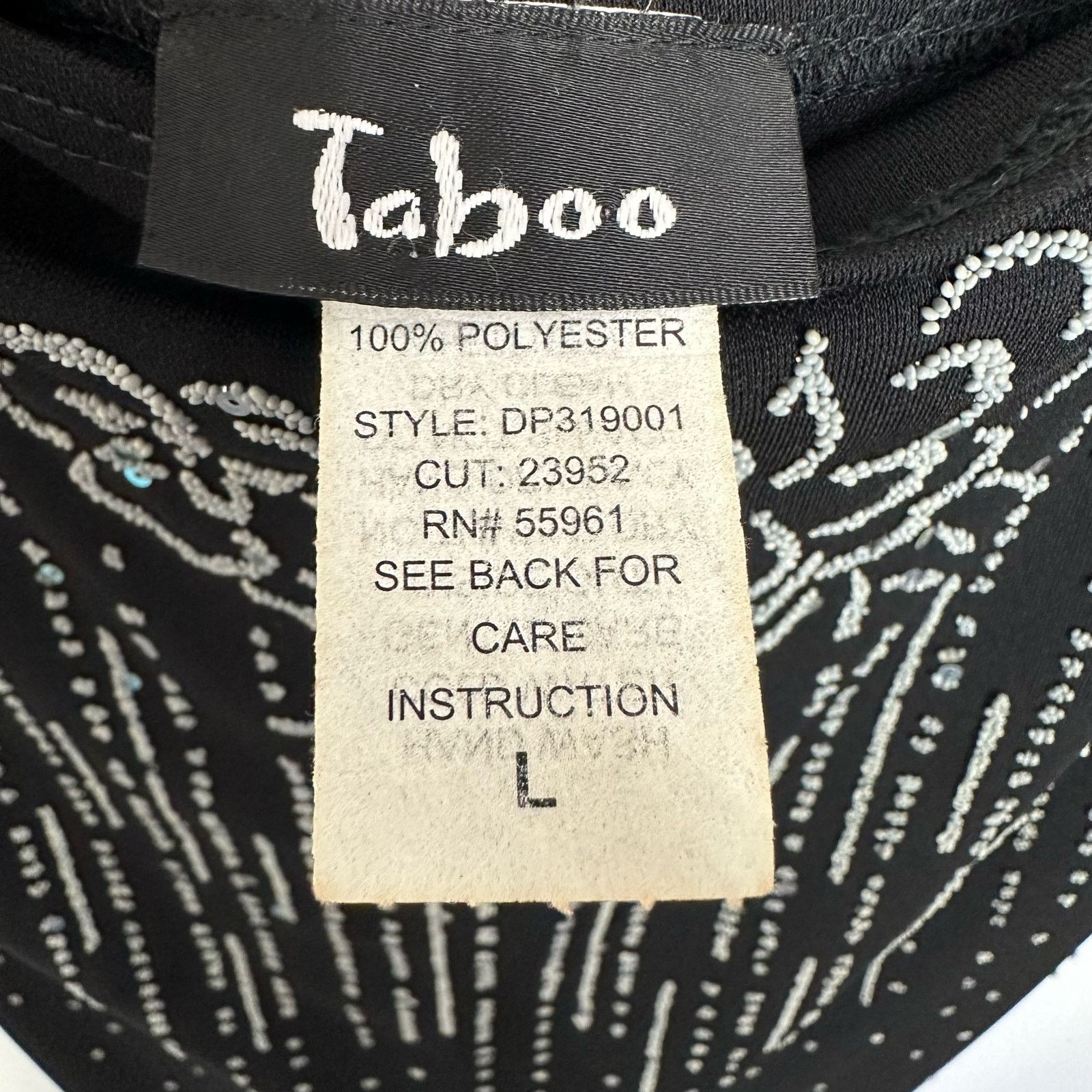 Vintage 90s Vntg Taboo Sequin Black Ruffle High Low Slip Dress Lg Size L / US 10 / IT 46 - 3 Thumbnail