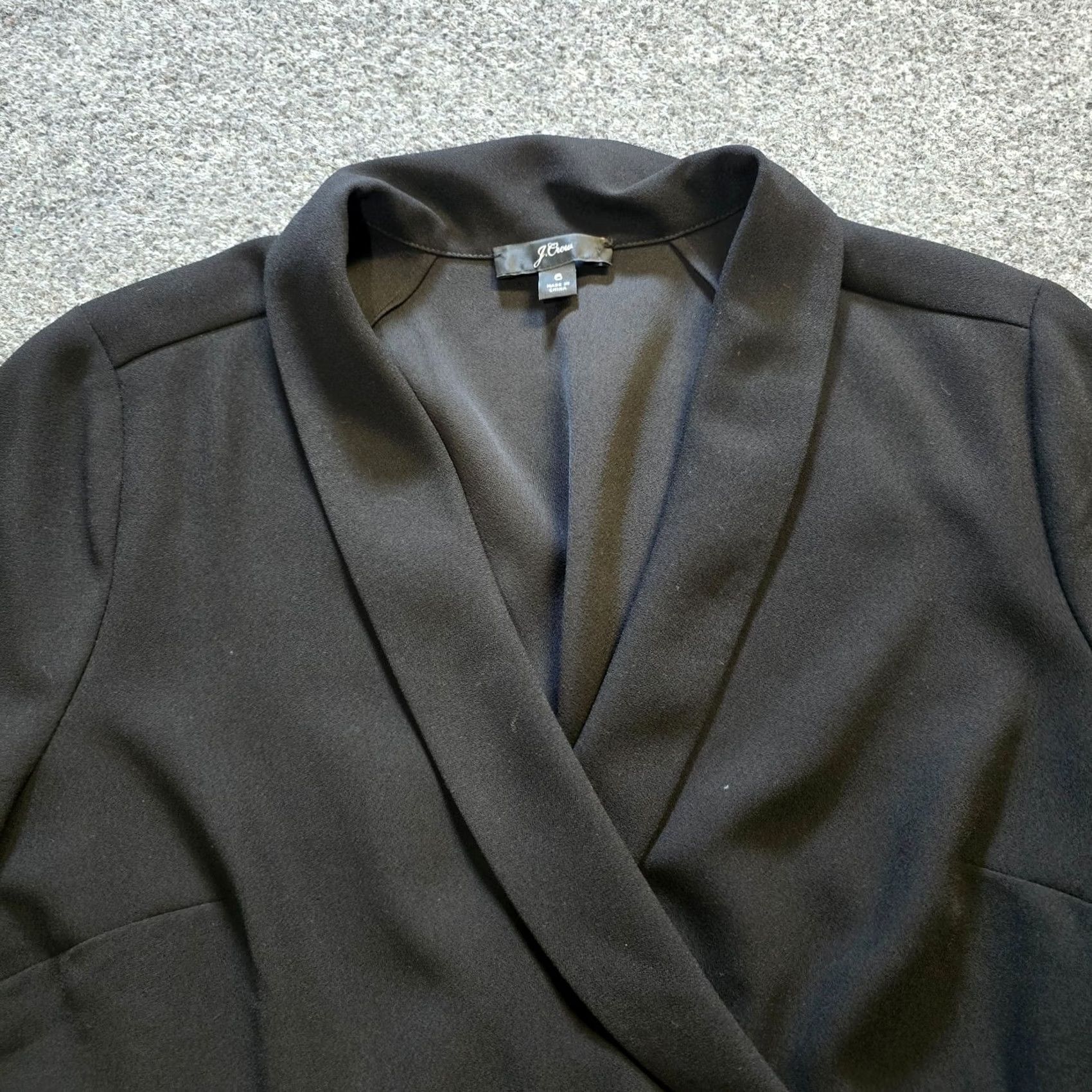 J.Crew J.CREW Top Womens Size 6 Black V Neck Peplum Long Sleeve Blouse Capstone Minimal Career Capsule Casual Size M / US 6-8 / IT 42-44 - 2 Thumbnail