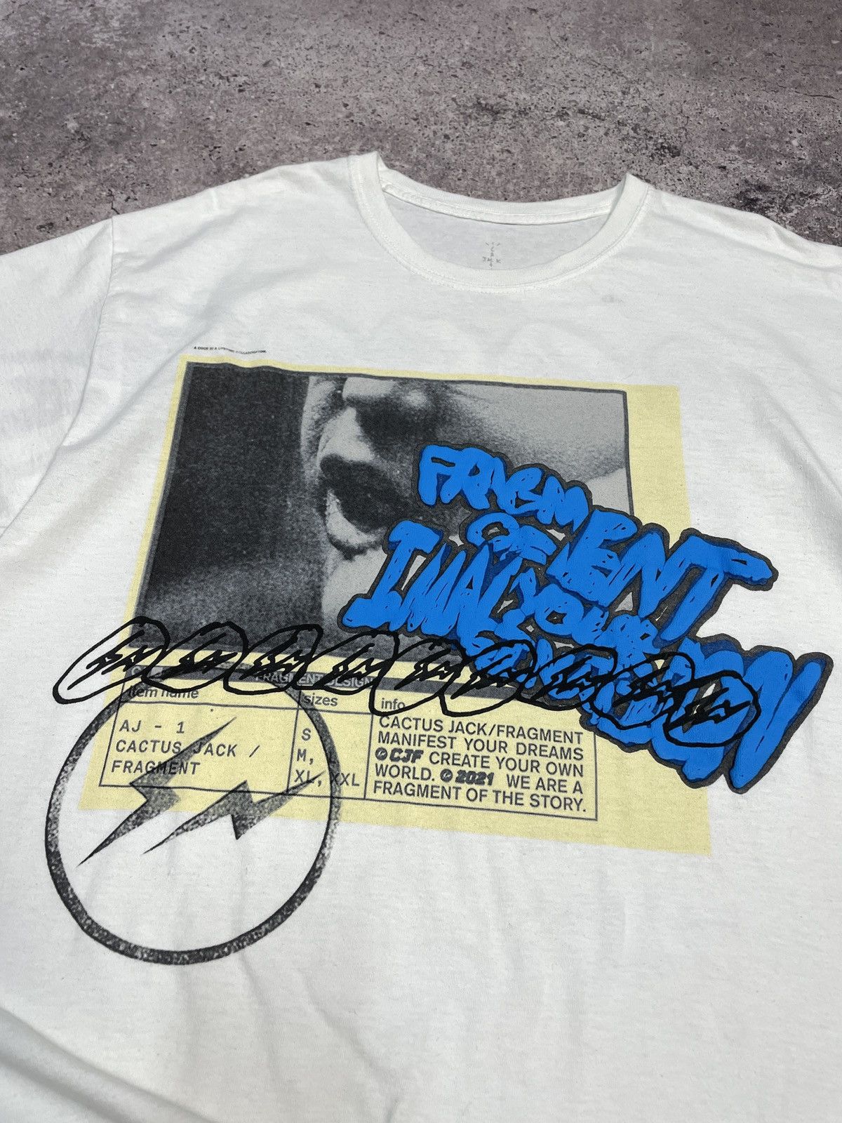Travis Scott Travis Scott Cactus Jack T-shirt For Fragment Manifest Tee Size US L / EU 52-54 / 3 - 6 Thumbnail