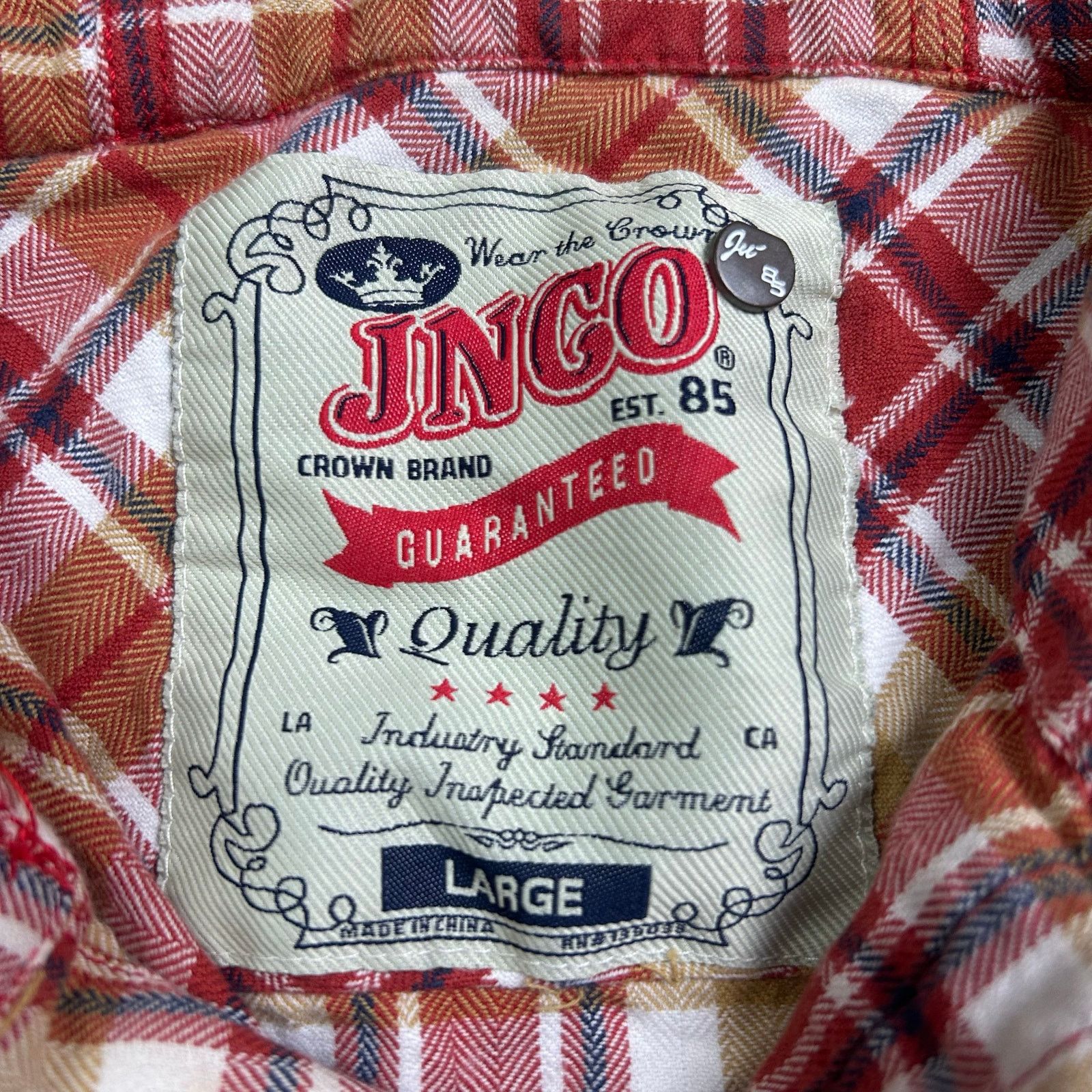 JNCO JNCO Men's Plaid Hoodie Shacket Size US L / EU 52-54 / 3 - 3 Thumbnail