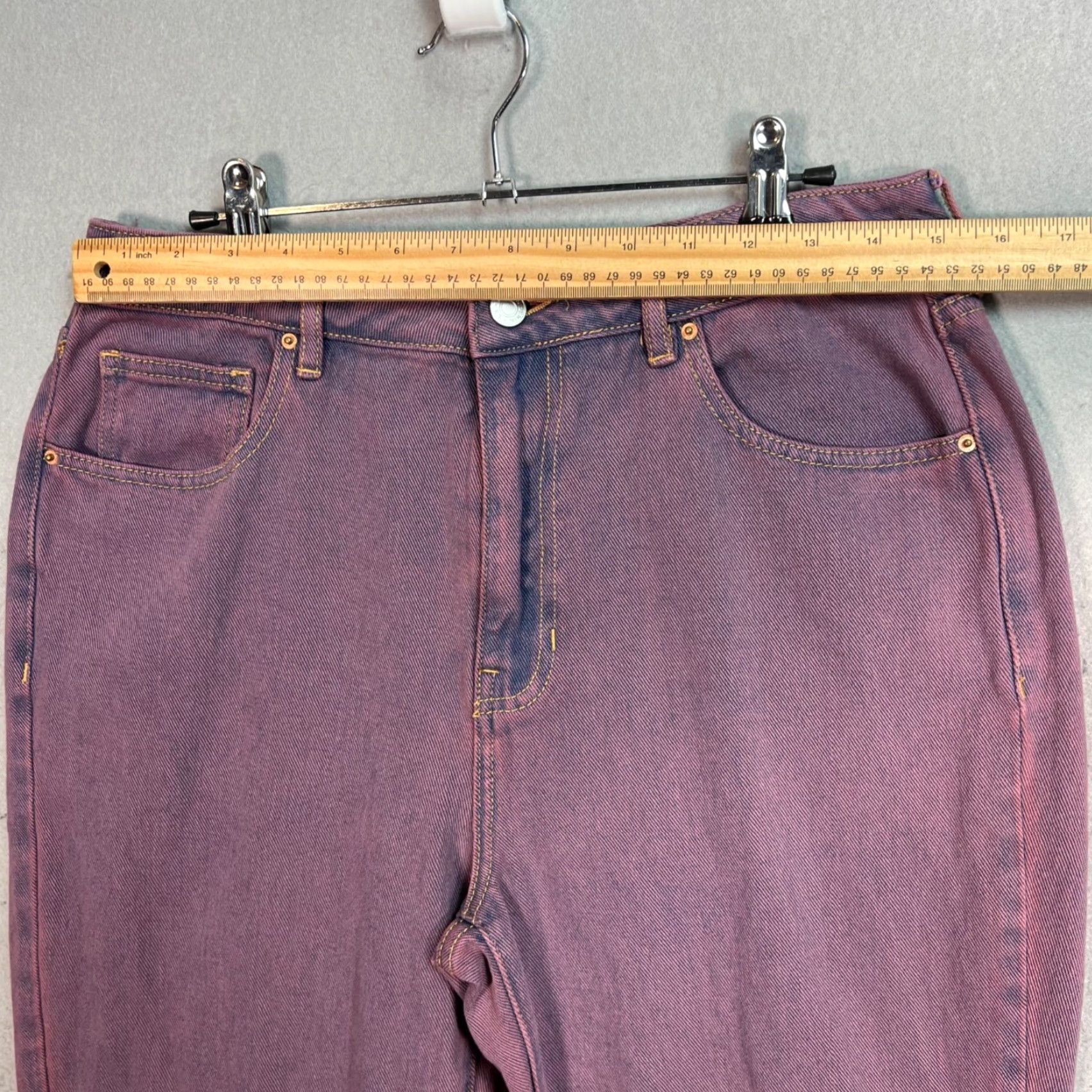 Pacsun PacSun Womens Denim Jeans High-Waisted Purple 29 Inseam 27 Cotton Straight Leg Adult Womens Size 29 Purple Vintage/90s Theme Mens Womens Girls? Size 29" - 6 Thumbnail