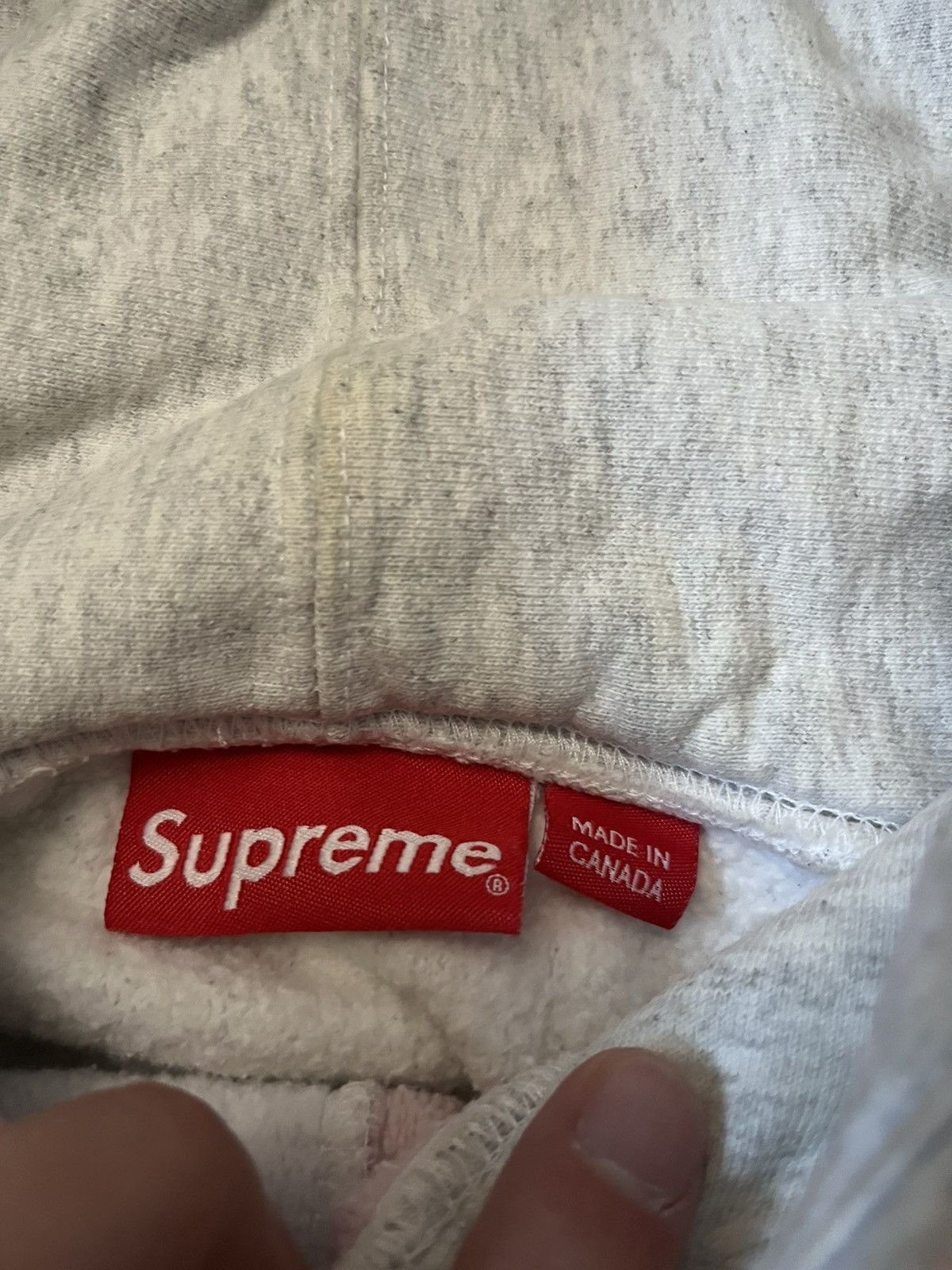 Supreme Supreme F/W 2017 Split English logo hoodie pink grey Size US M / EU 48-50 / 2 - 9 Thumbnail