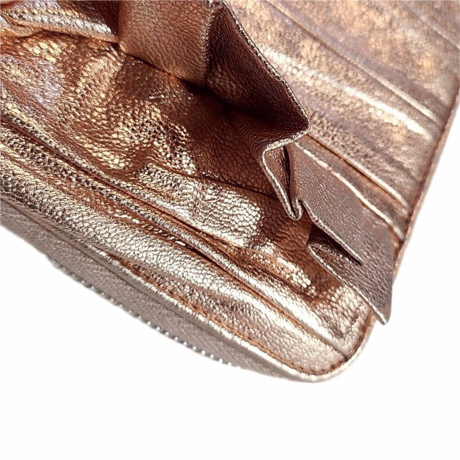 Dolce & Gabbana Dolce & Gabbana RARE Rose Gold Leather Ruffle Zippy Wallet Size ONE SIZE - 6 Thumbnail