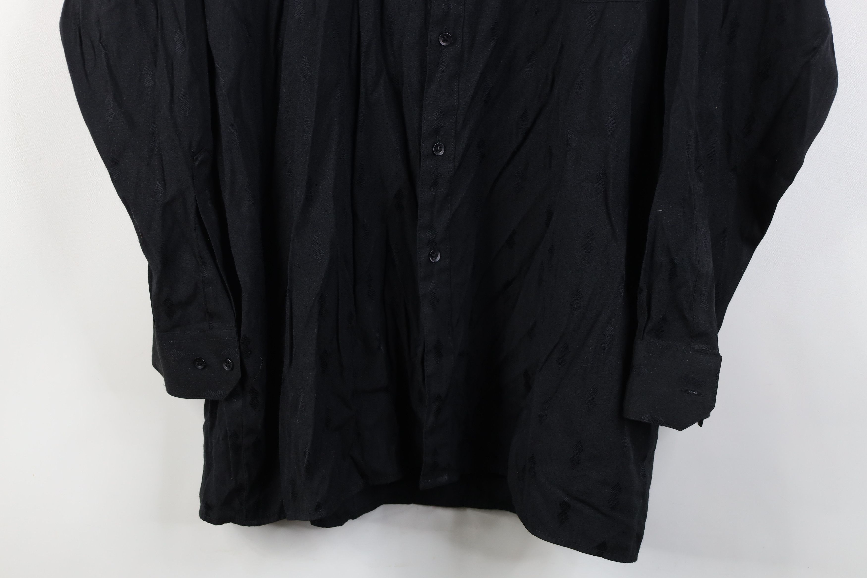Vintage Vintage 90s Streetwear Gabardine Diamond Collared Shirt Size US XL / EU 56 / 4 - 3 Thumbnail