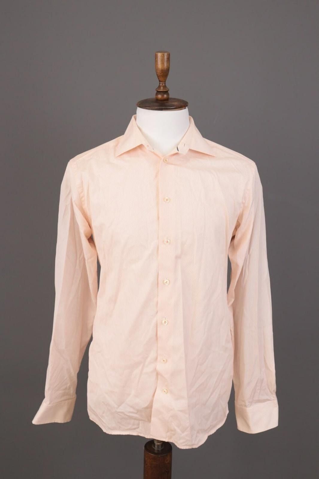 Eton Eton Slim Peach Poplin Printed Shirt Size 41 / 16 Size US M / EU 48-50 / 2 - 1 Thumbnail