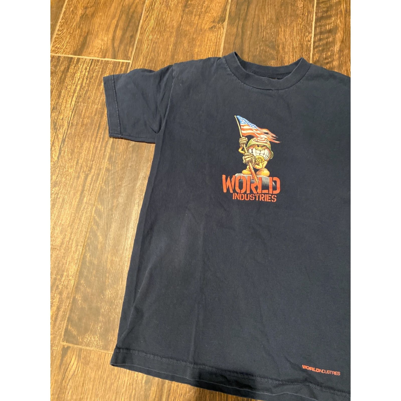 World Industries VINTAGE World Industries T-Shirt Blue Small Skateboarding Flameboy Mens Short Sleeve S Size US S / EU 44-46 / 1 - 3 Thumbnail