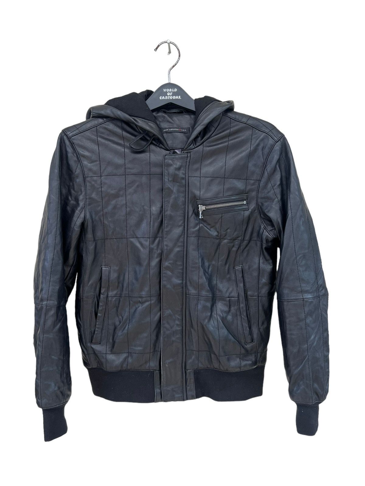 John Varvatos FA/14 John Varvatos Black Sheep Skin Leather Jacket Hoodie Size US S / EU 44-46 / 1 - 6 Thumbnail
