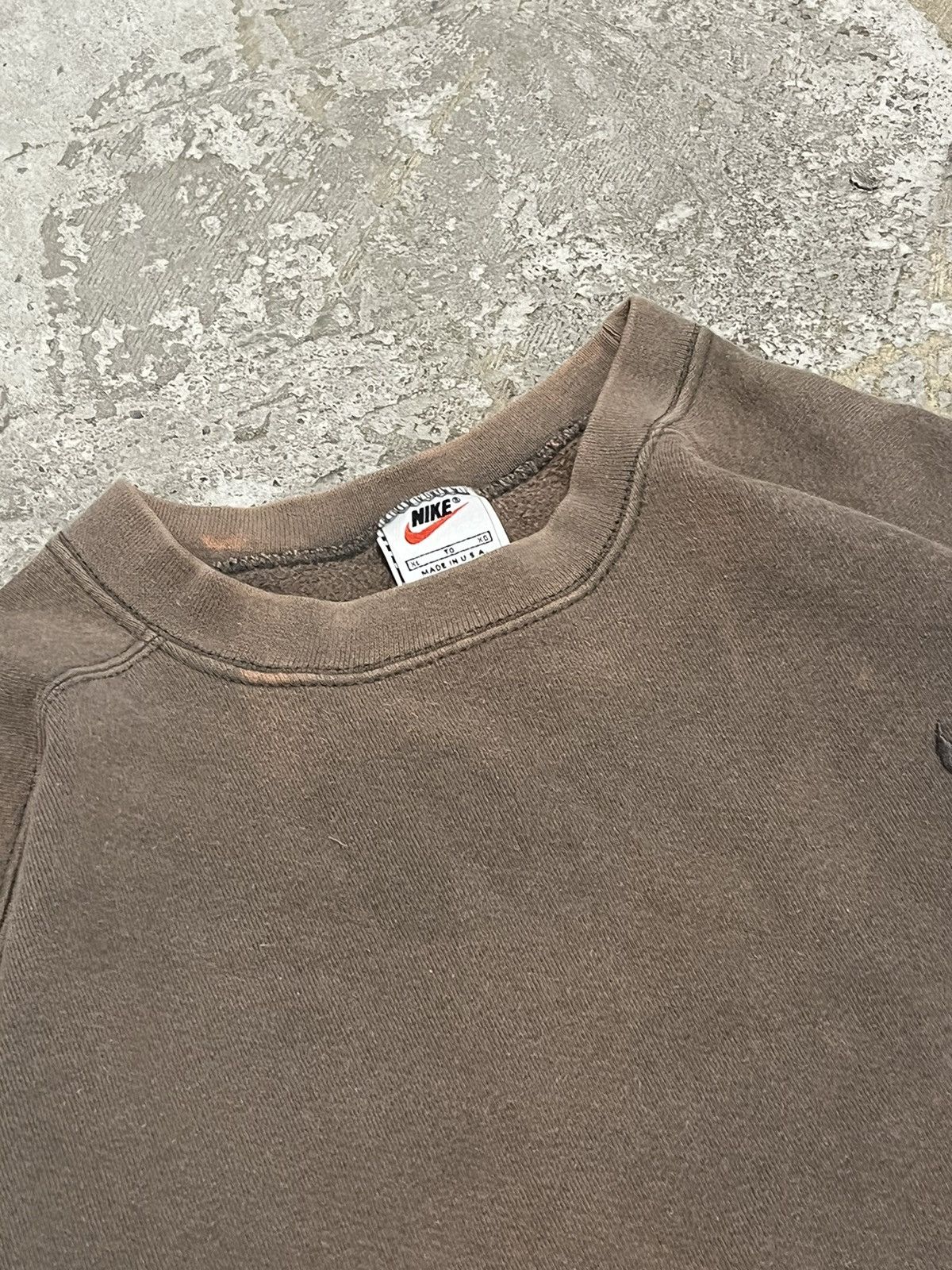 Nike × Vintage 90s Nike two tone mocha sweatshirt 90s rare earthtone hype Size US XL / EU 56 / 4 - 6 Thumbnail