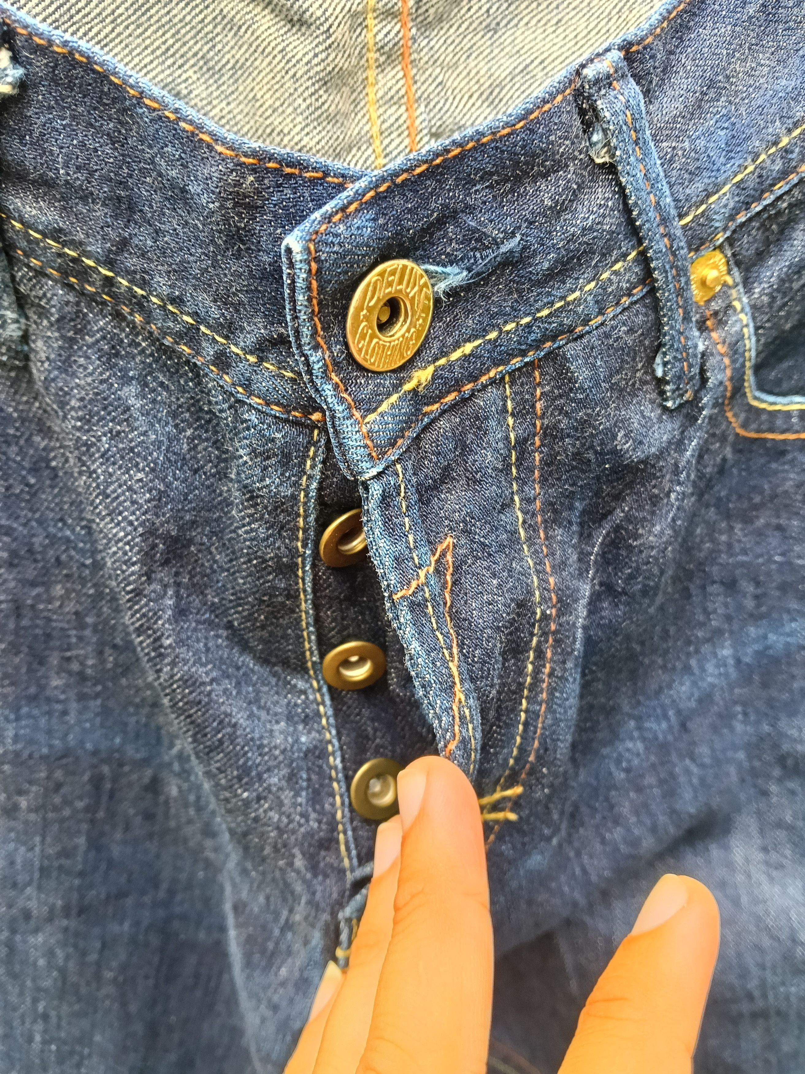 Japanese Brand 💥 Deluxe Clothing Japanese Selvedge Jeans Slim Fit💥 Size US 32 / EU 48 - 3 Thumbnail