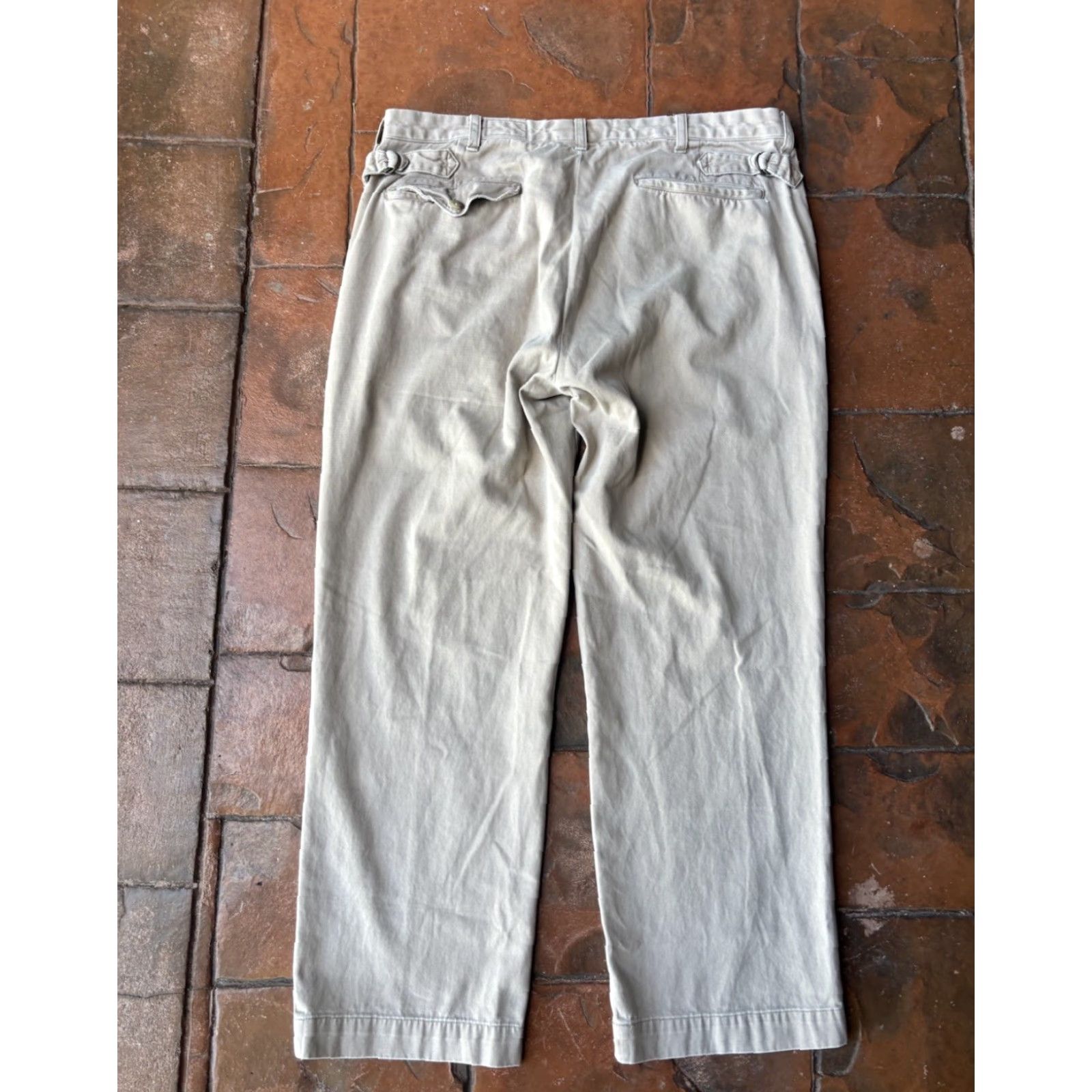 Polo Ralph Lauren VINTAGE Polo Ralph Lauren Khakis Pants Men 35x30 Beige Canvas Flat Front Cargo Pockets Zipper Button 90s Y2K Preppy Workwear Relaxed Size US S / EU 44-46 / 1 - 3 Thumbnail