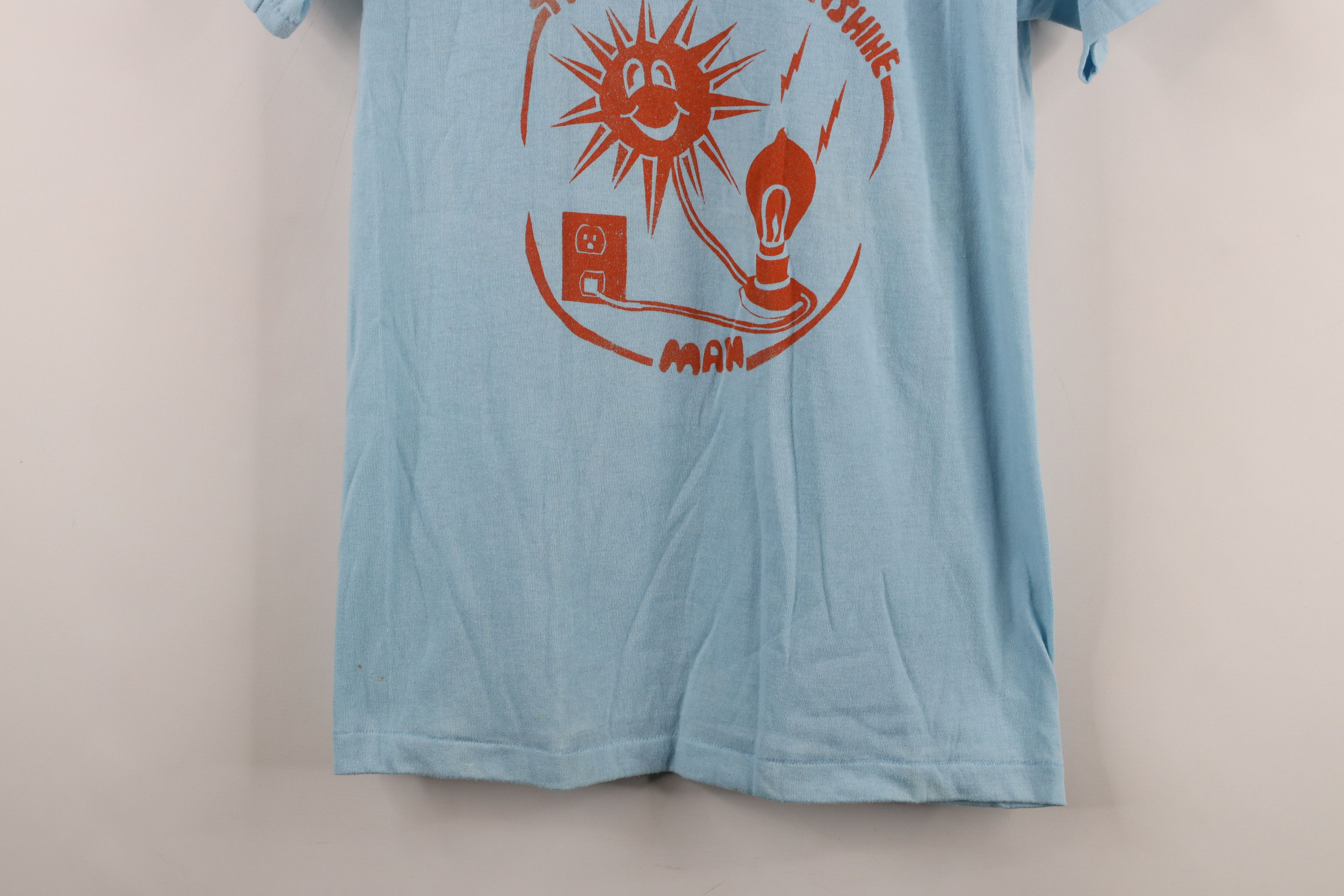 Vintage Vintage 70s The Electric Sunshine Man T-Shirt Light Blue USA Size US S / EU 44-46 / 1 - 3 Thumbnail